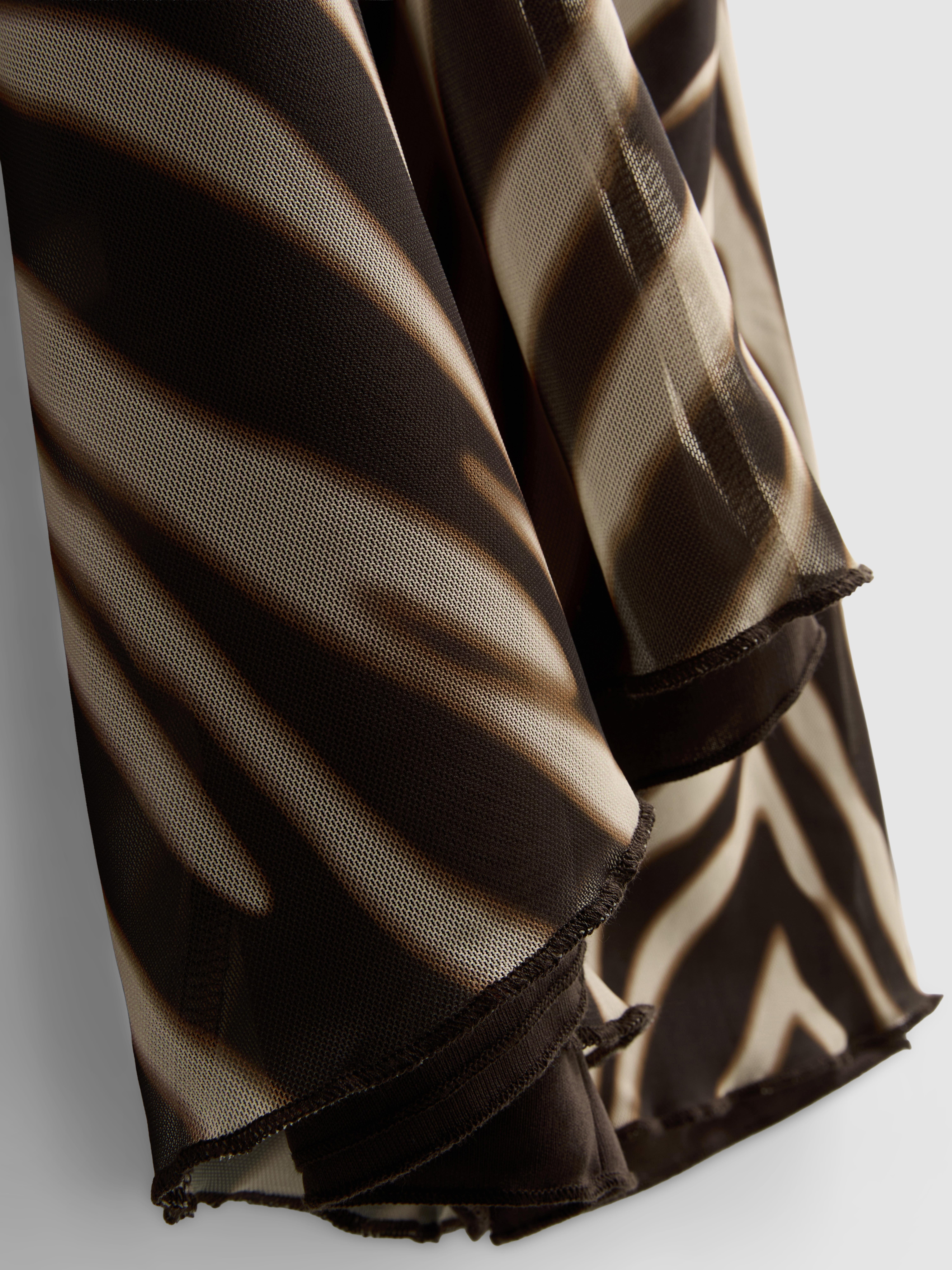 Animal Print Mesh Maxi Skirt