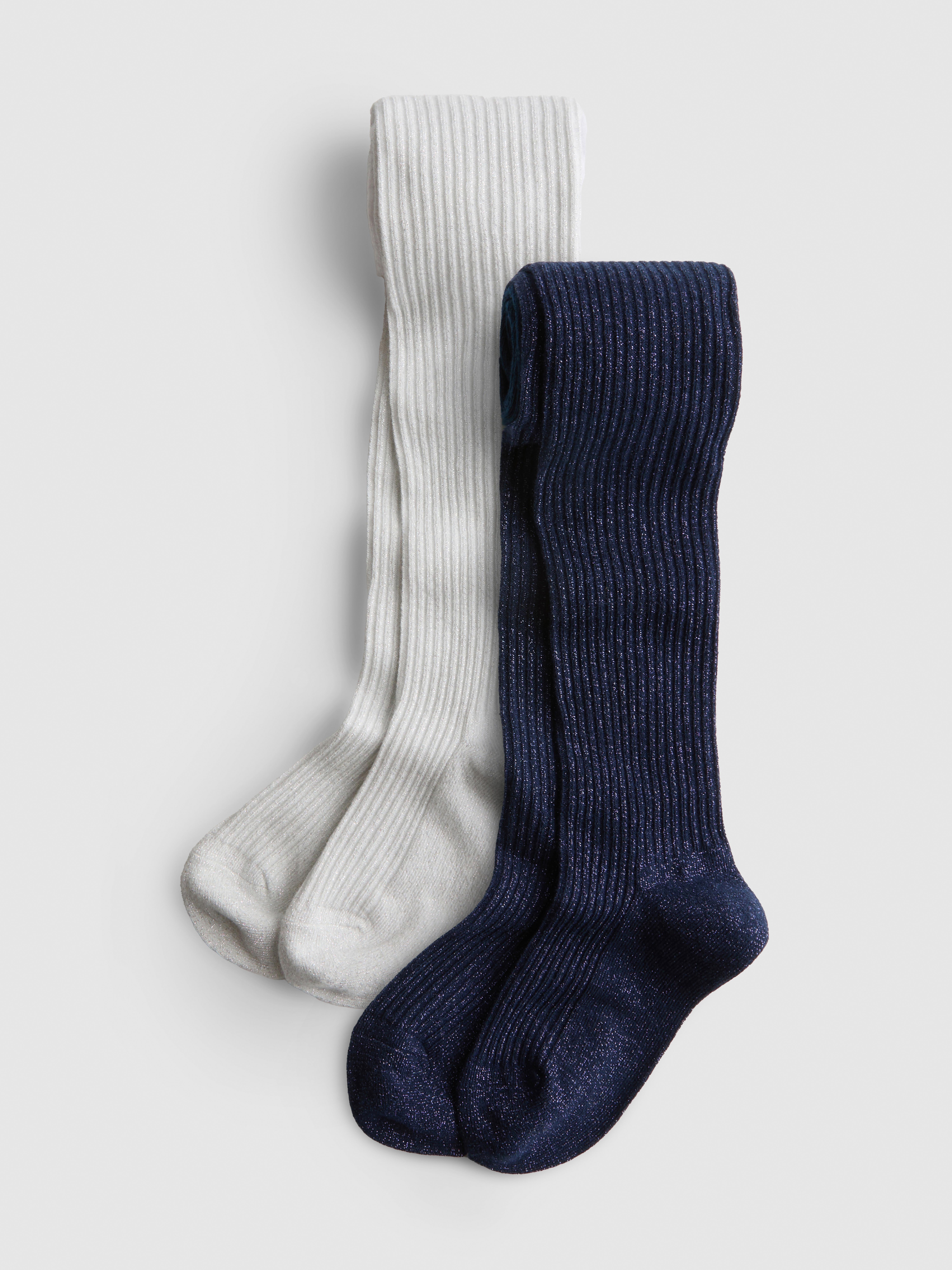 1.5-15yrs | 2pk Cotton-Rich Ribbed Sparkly Tights