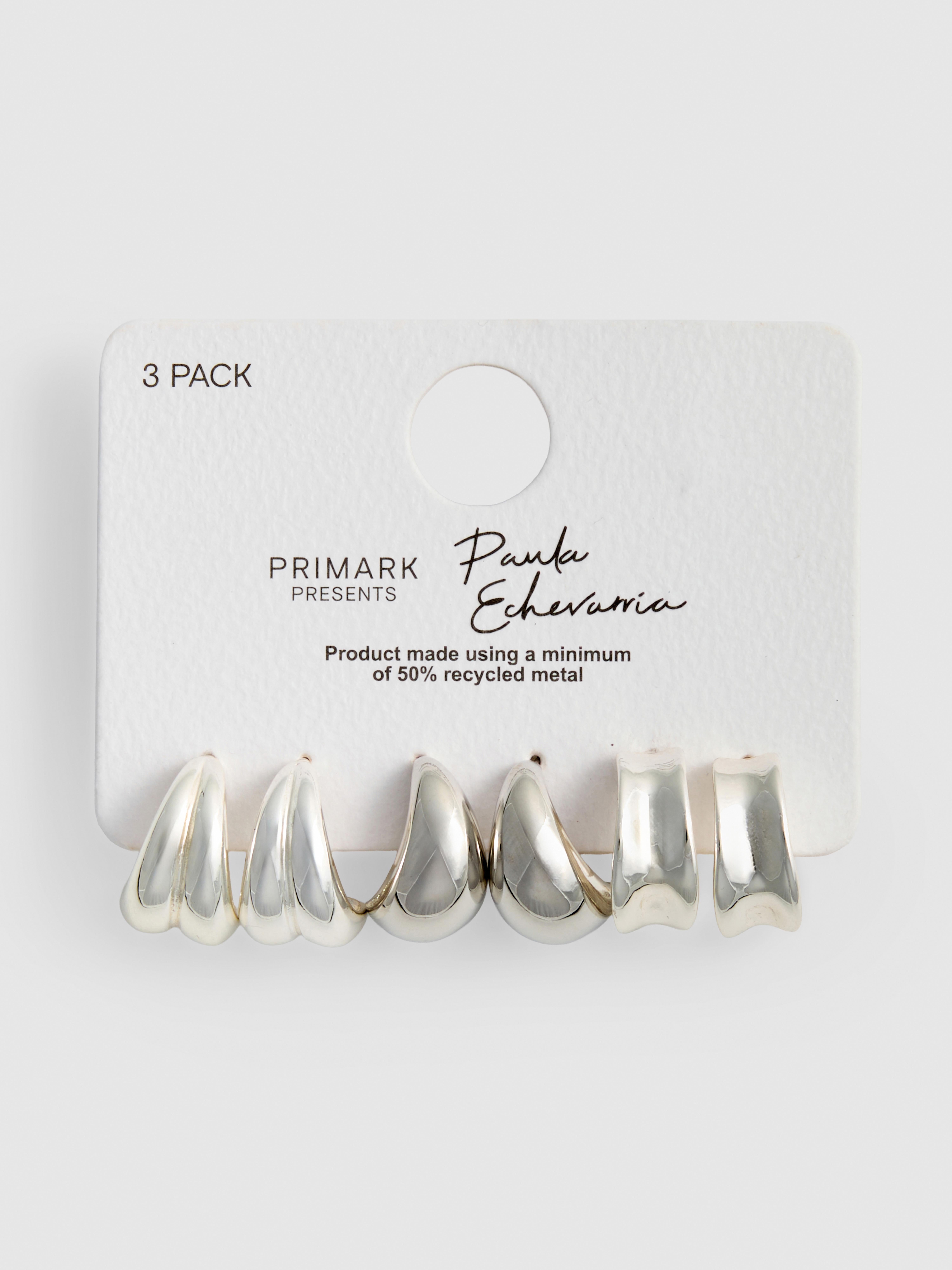 Lot de 3 paires de boucles d'oreilles Paula Echevarría