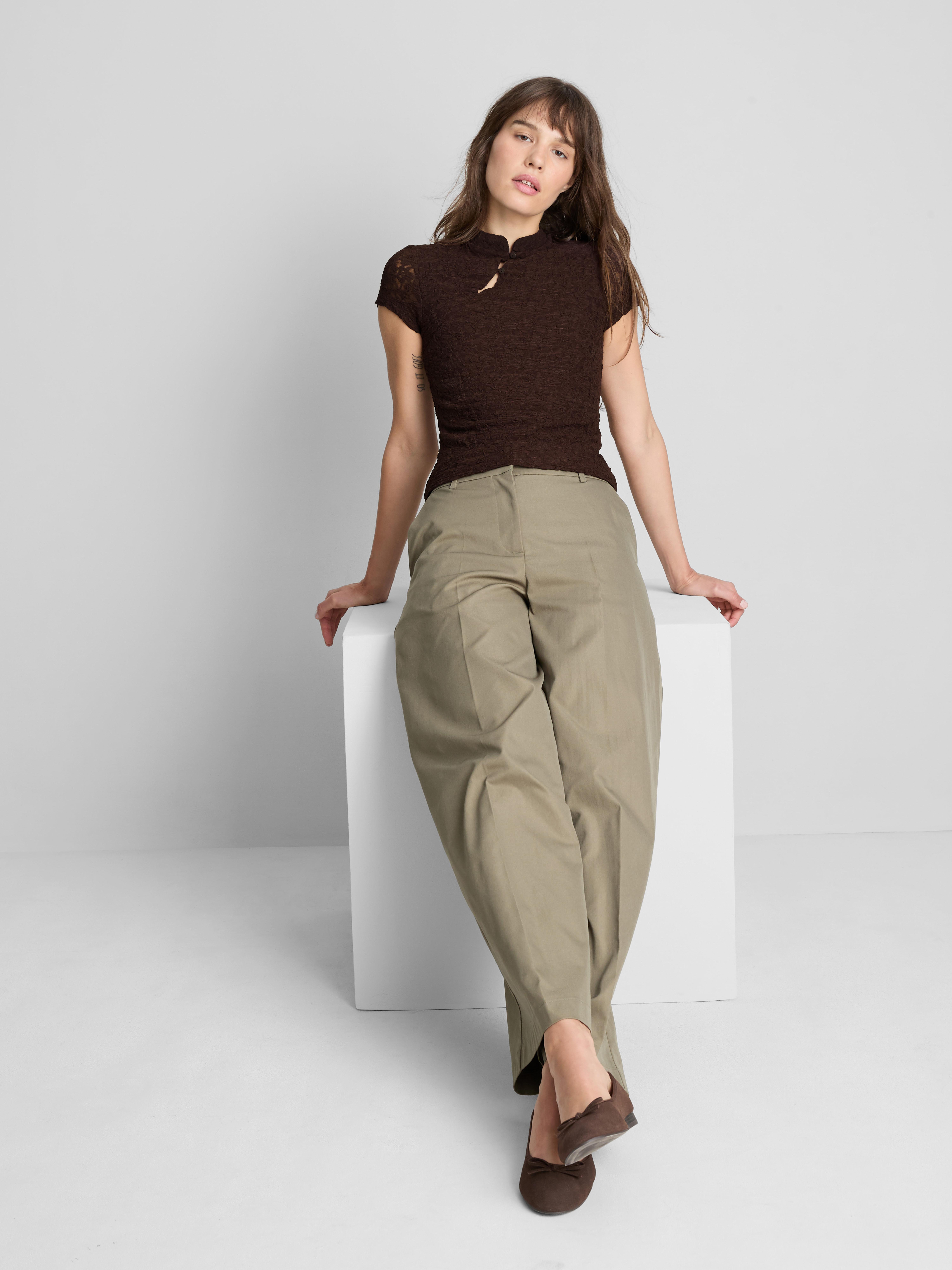 Textured High Collar Top