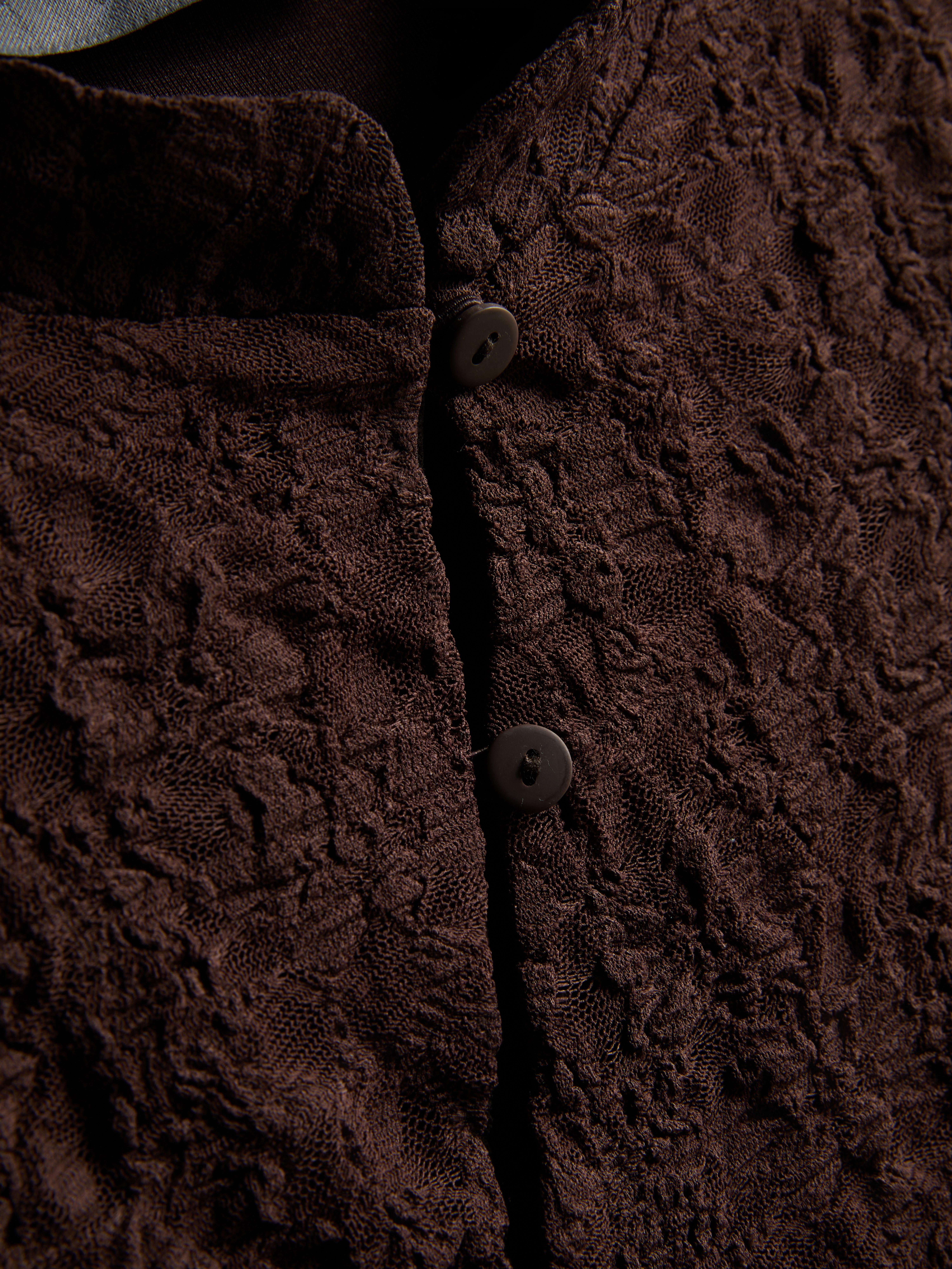Textured High Collar Top