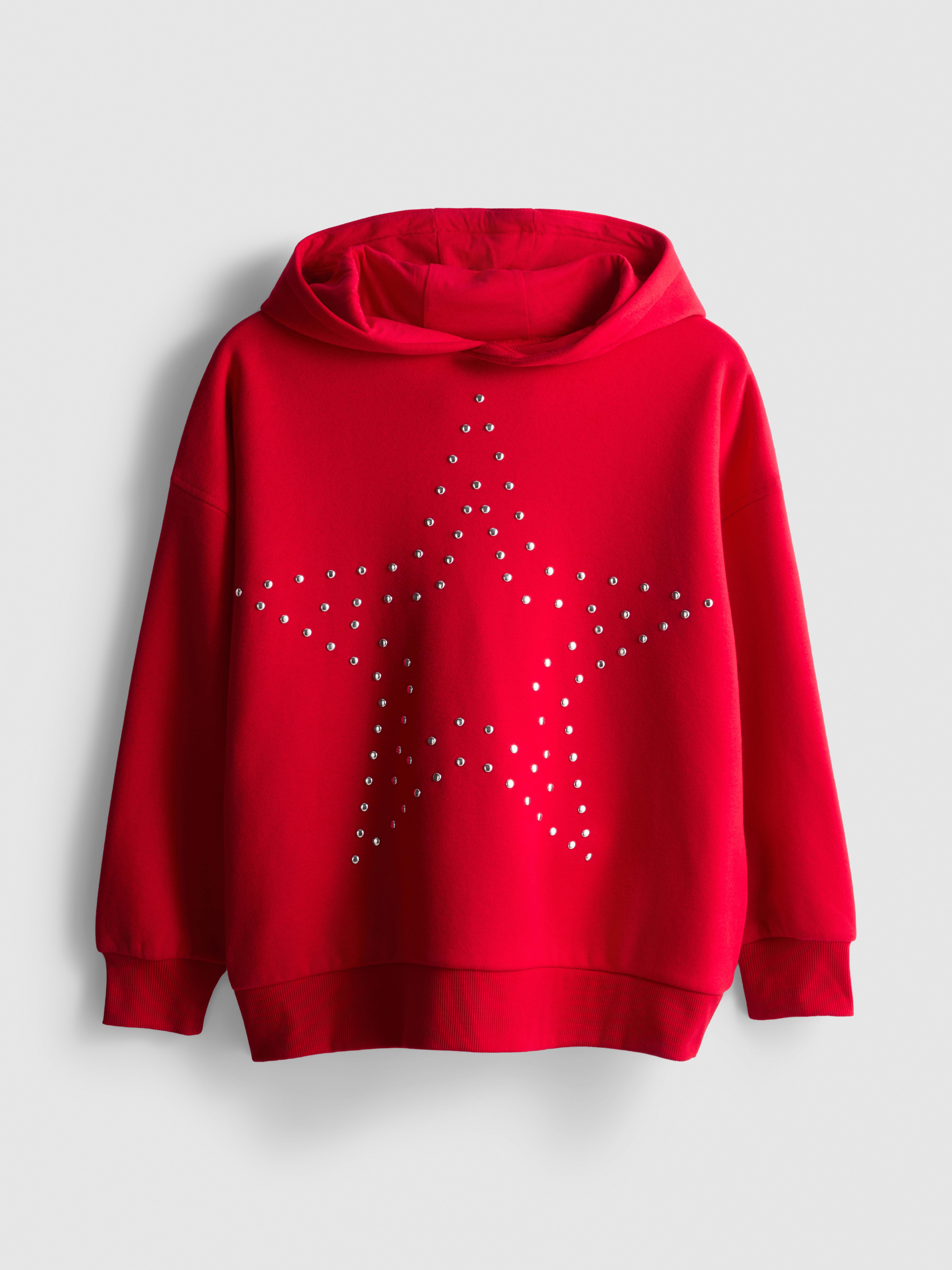7-15yrs | Cotton-Rich Studded Star Graphic Hoodie