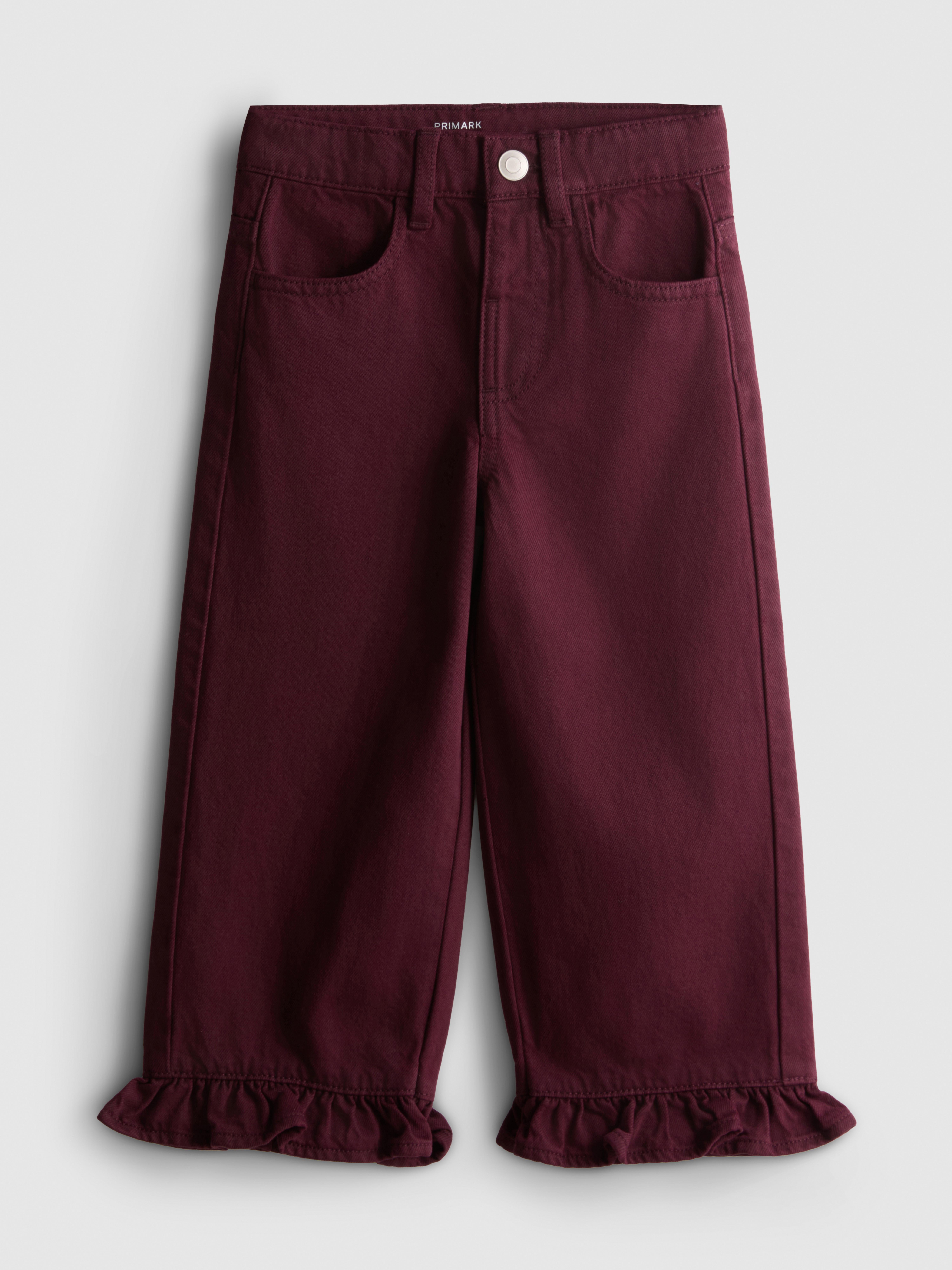 Girls Fig 1-9yrs | Pure Cotton Ruffle Hem Wide Leg Jeans | Primark
