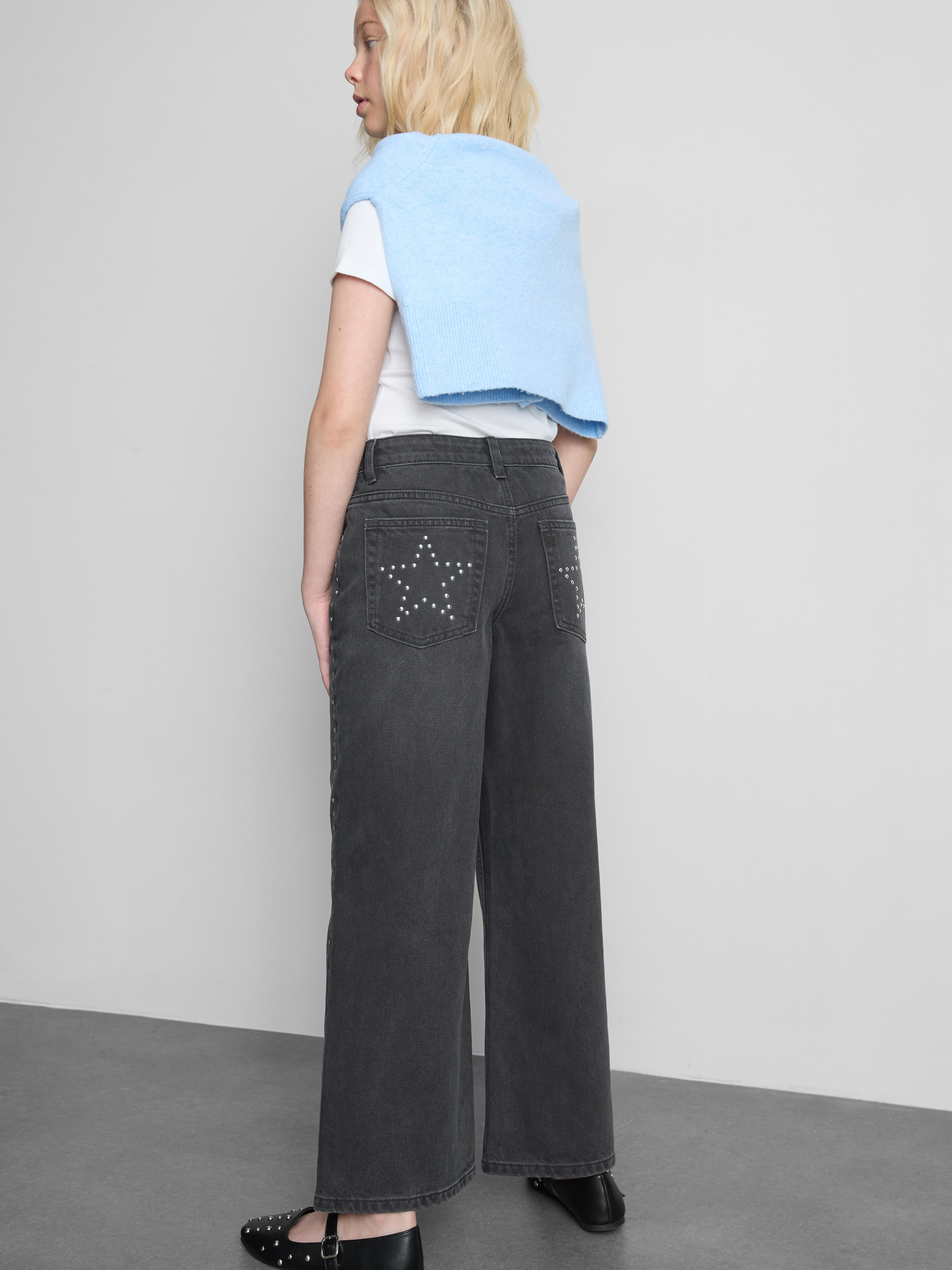 7-15yrs | Pure Cotton Studded Star Wide-Leg Jeans