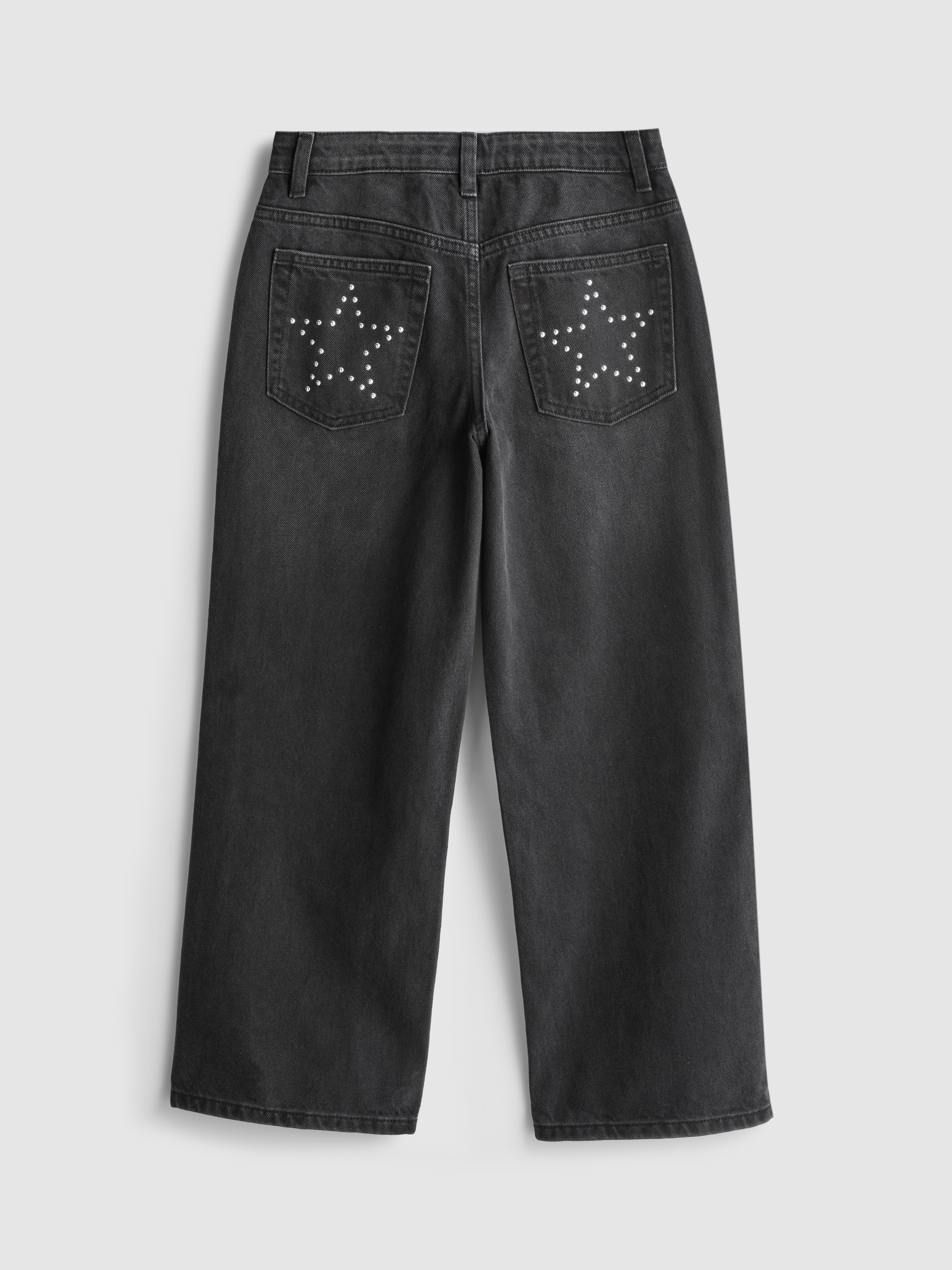7-15yrs | Pure Cotton Studded Star Wide-Leg Jeans