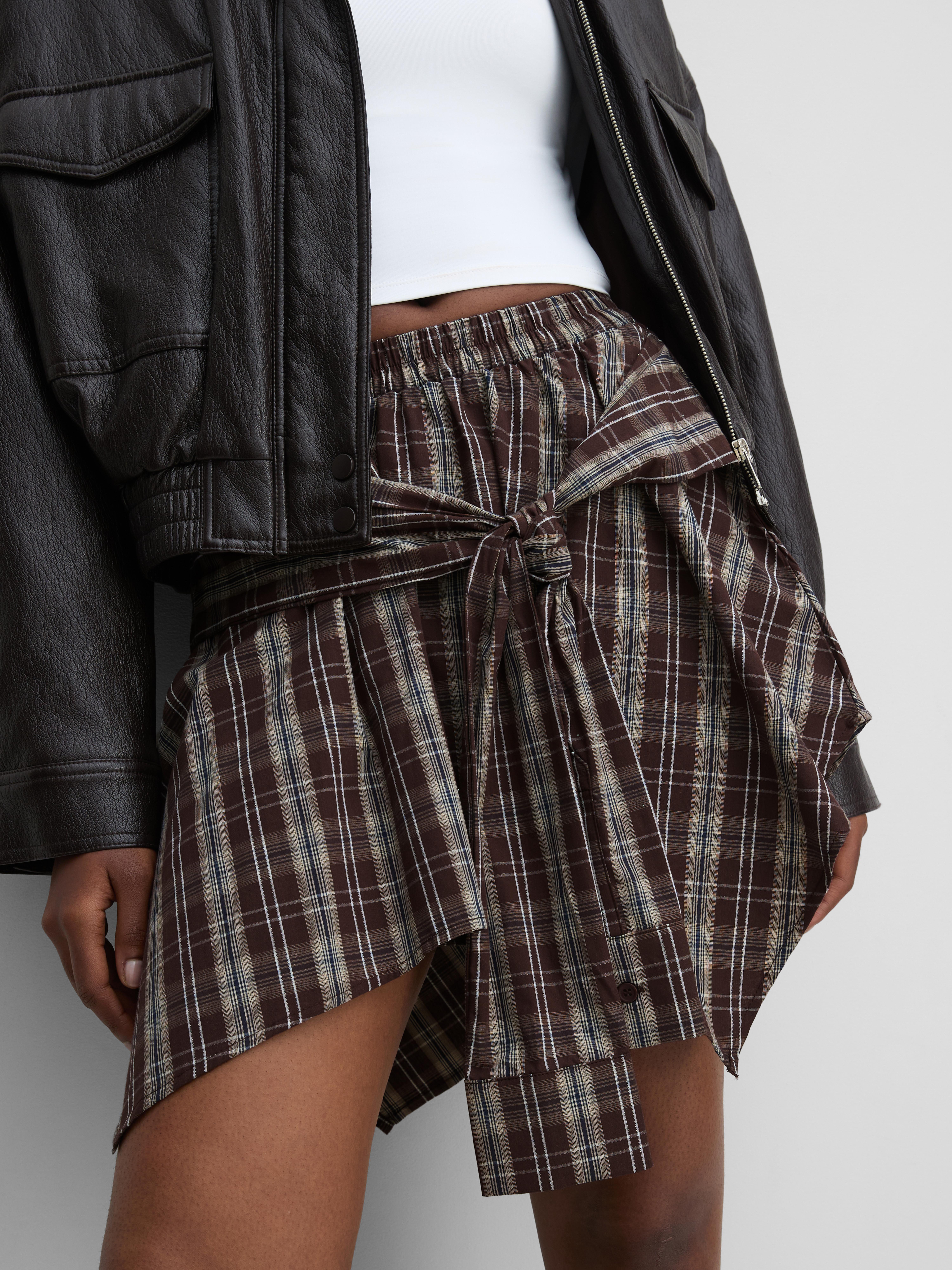 The Primark Scene | Asymmetric Tie Detail Check Mini Skirt
