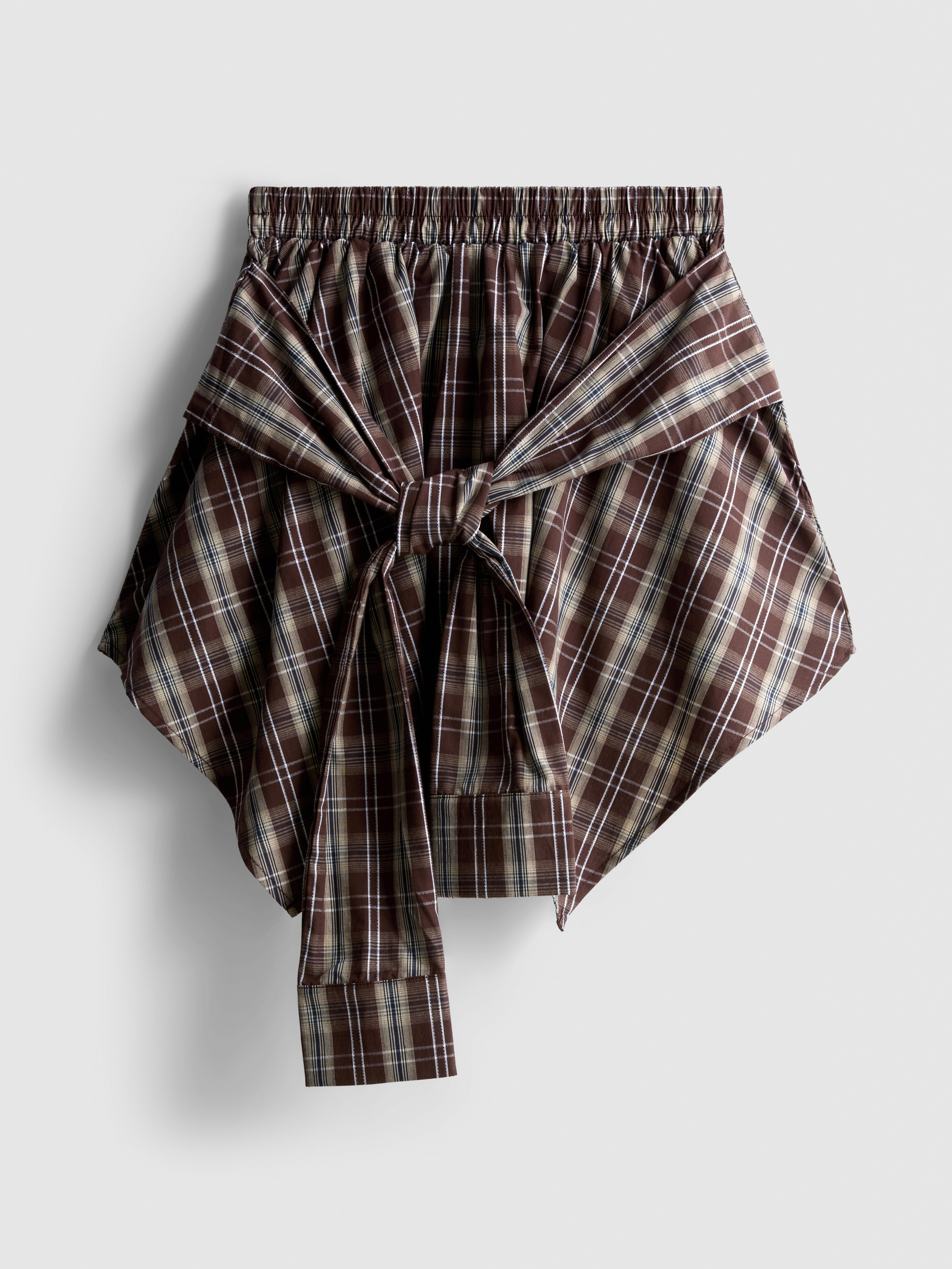 The Primark Scene | Asymmetric Tie Detail Check Mini Skirt