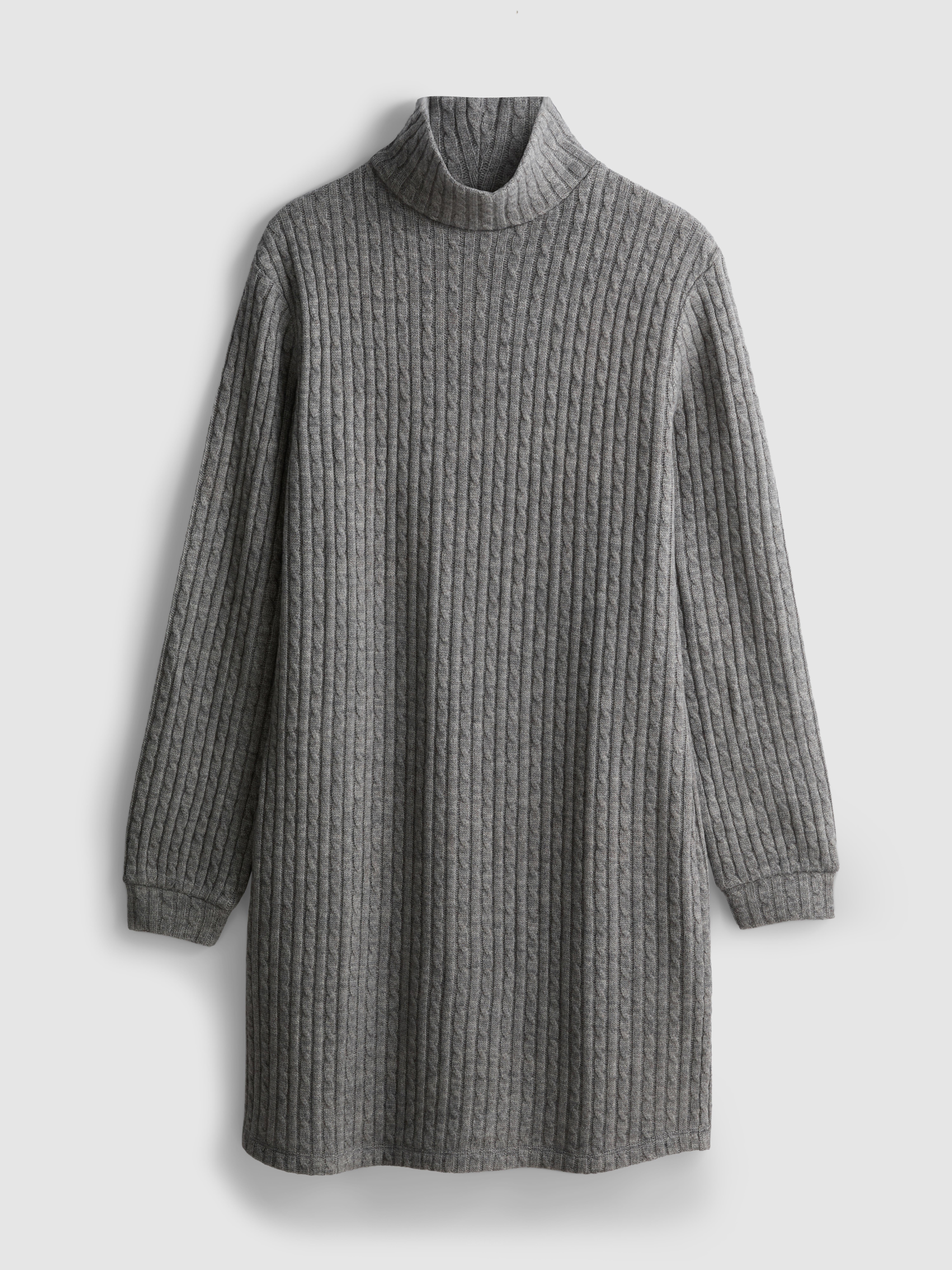 Womens Grey Long Sleeve Cable Knit Mini Dress | Primark