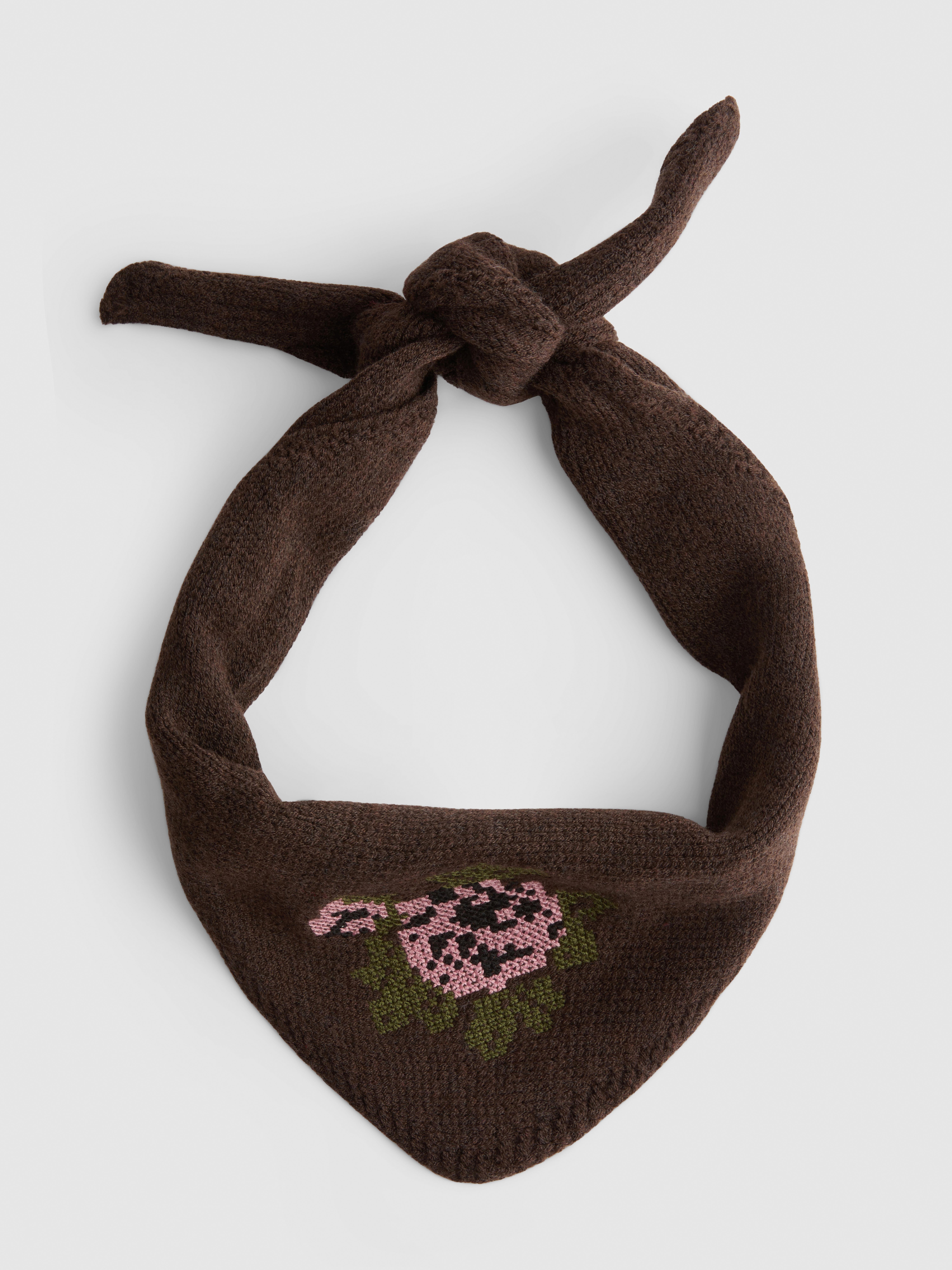 The Edit Cross-Stitch Floral Triangle Scarf