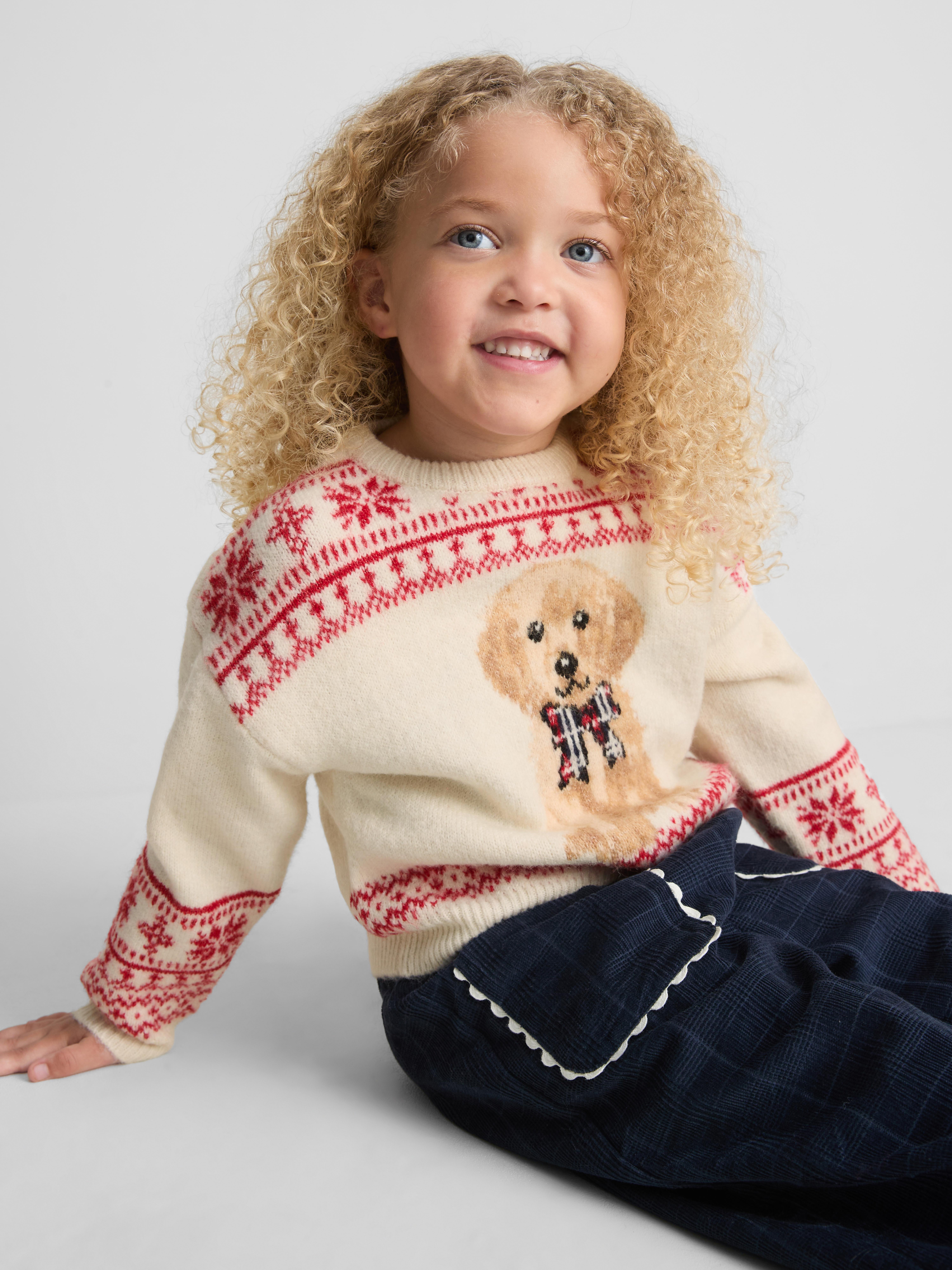 1-12yrs | Dog Fair Isle Family Christmas Sweater