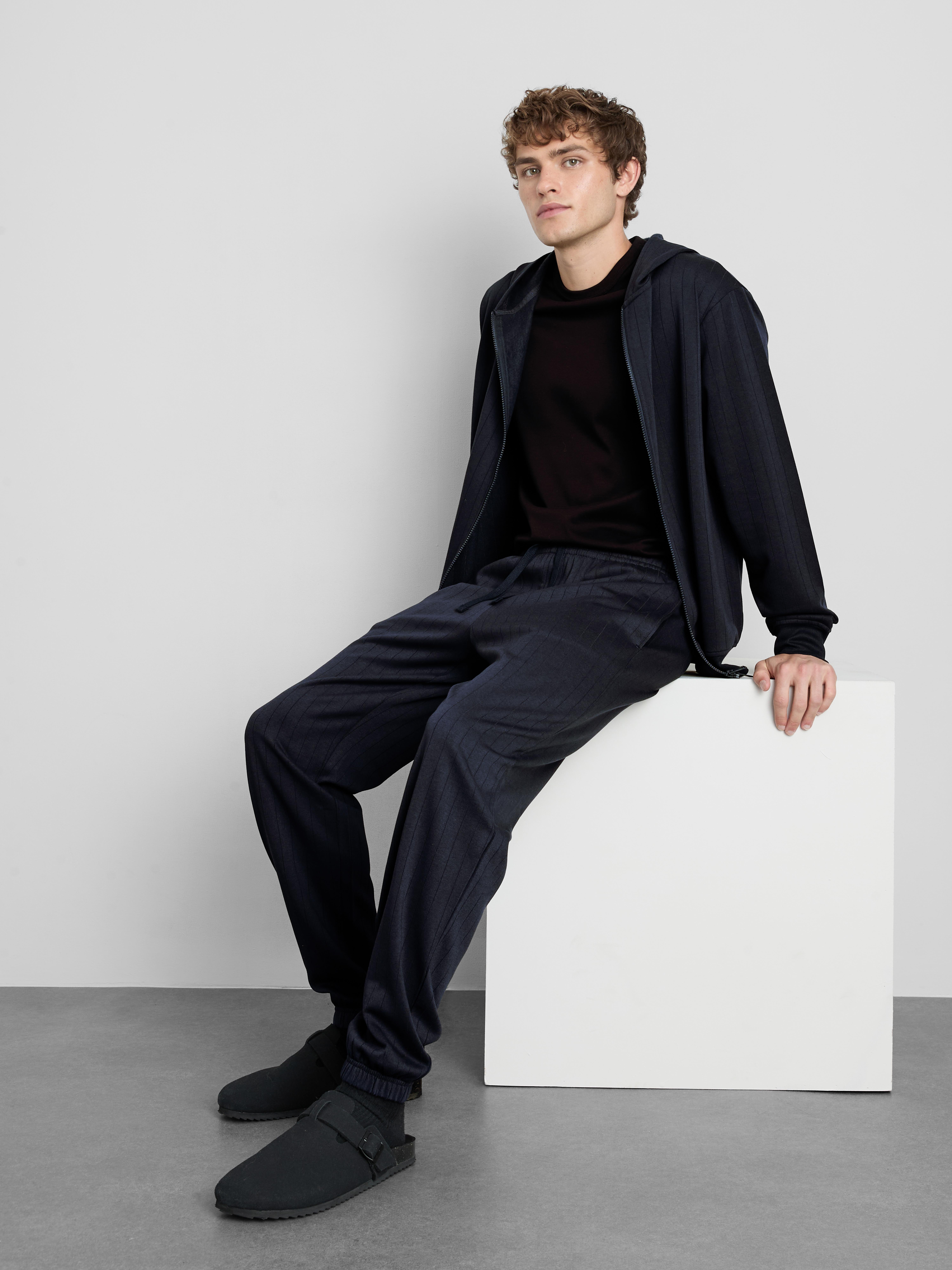 Textured Drawstring Pajama Bottoms