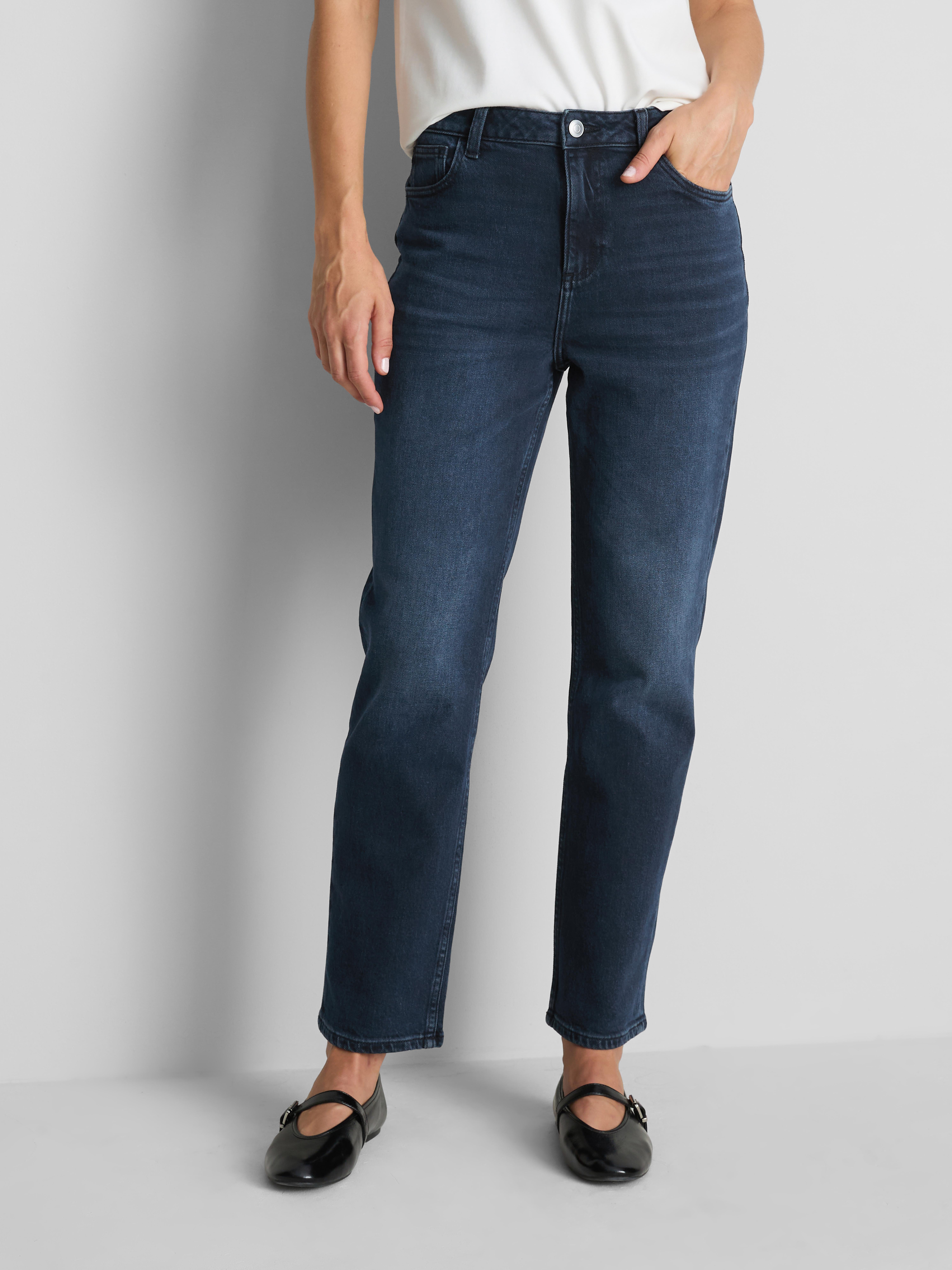 High-Waisted Straight-Leg Jeans