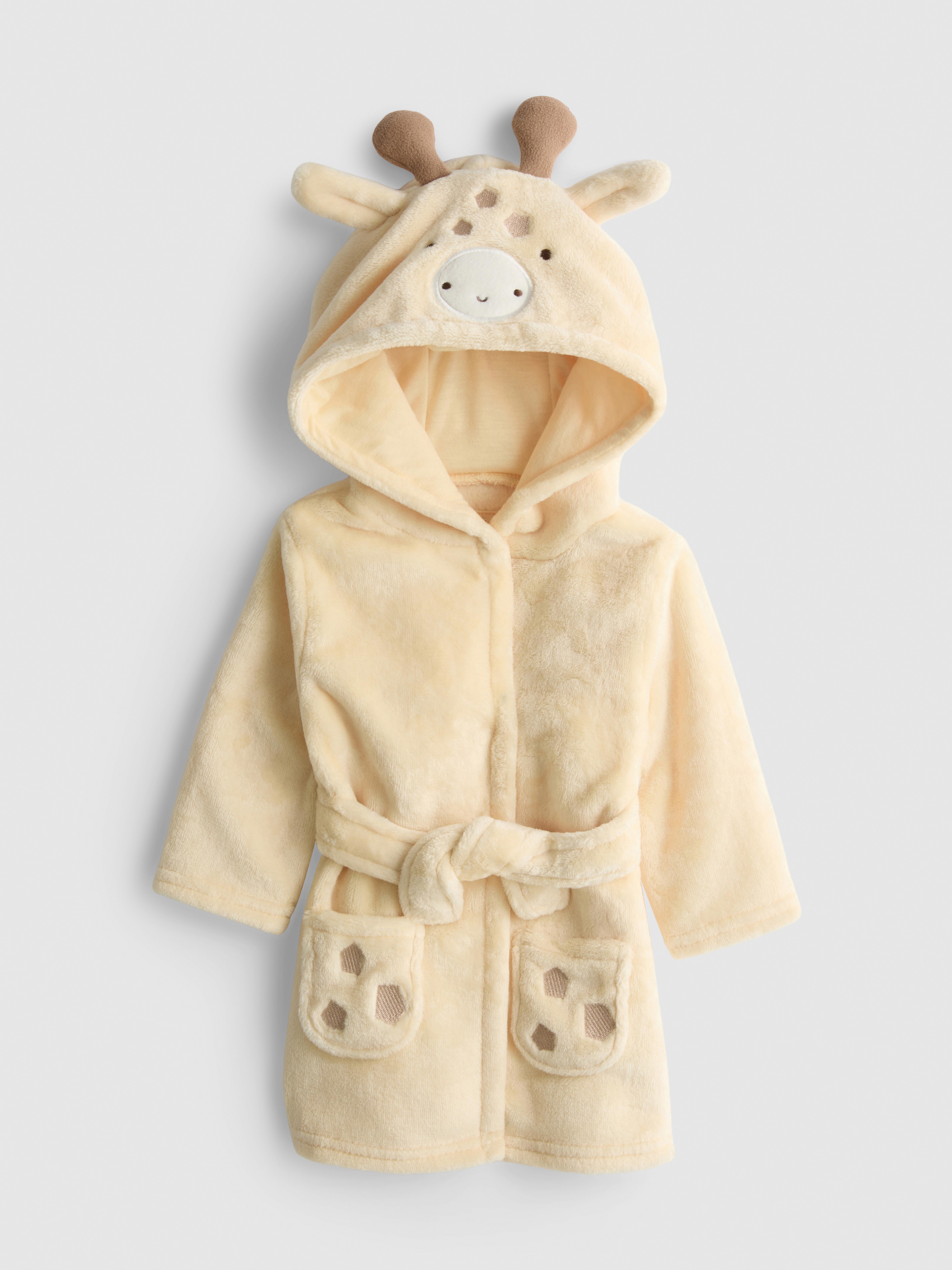 Baby Girls Light Yellow 0-18mths | Giraffe Fleece Dressing Gown | Primark