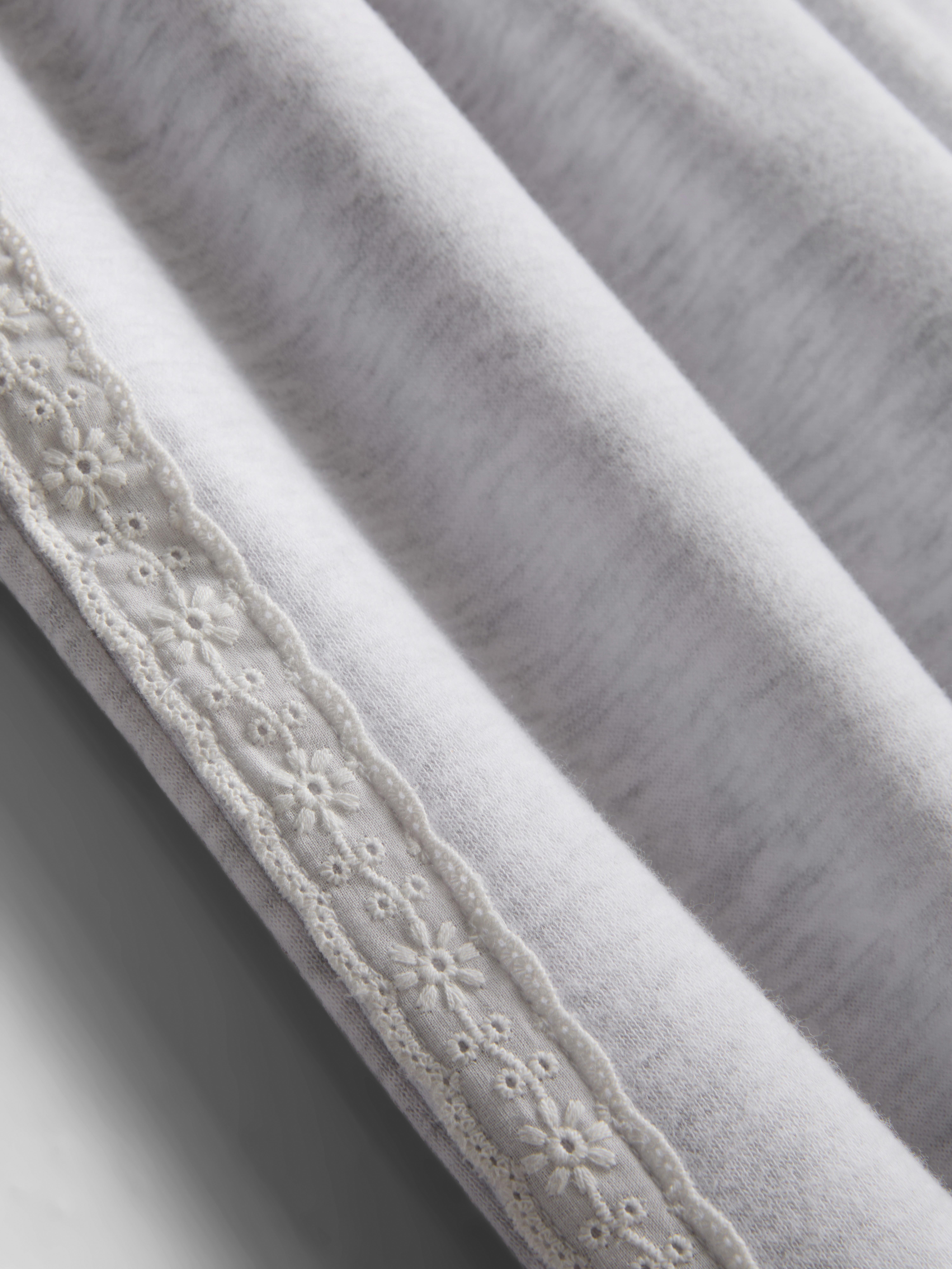 7-15yrs | Cotton-Rich Lace-Trim Wide-Leg Joggers