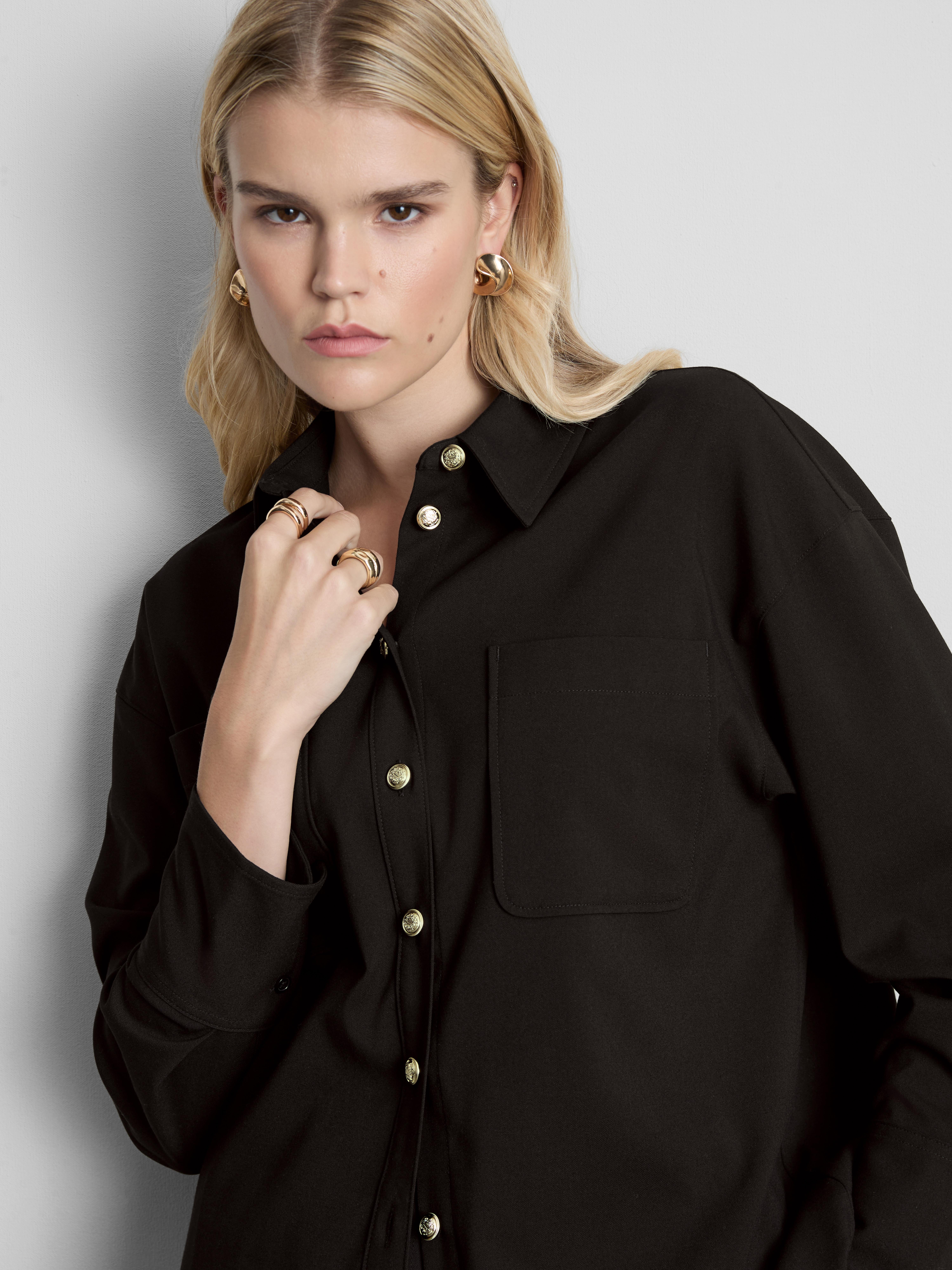 Womens Black Patch Pocket Military Shirt | Primark