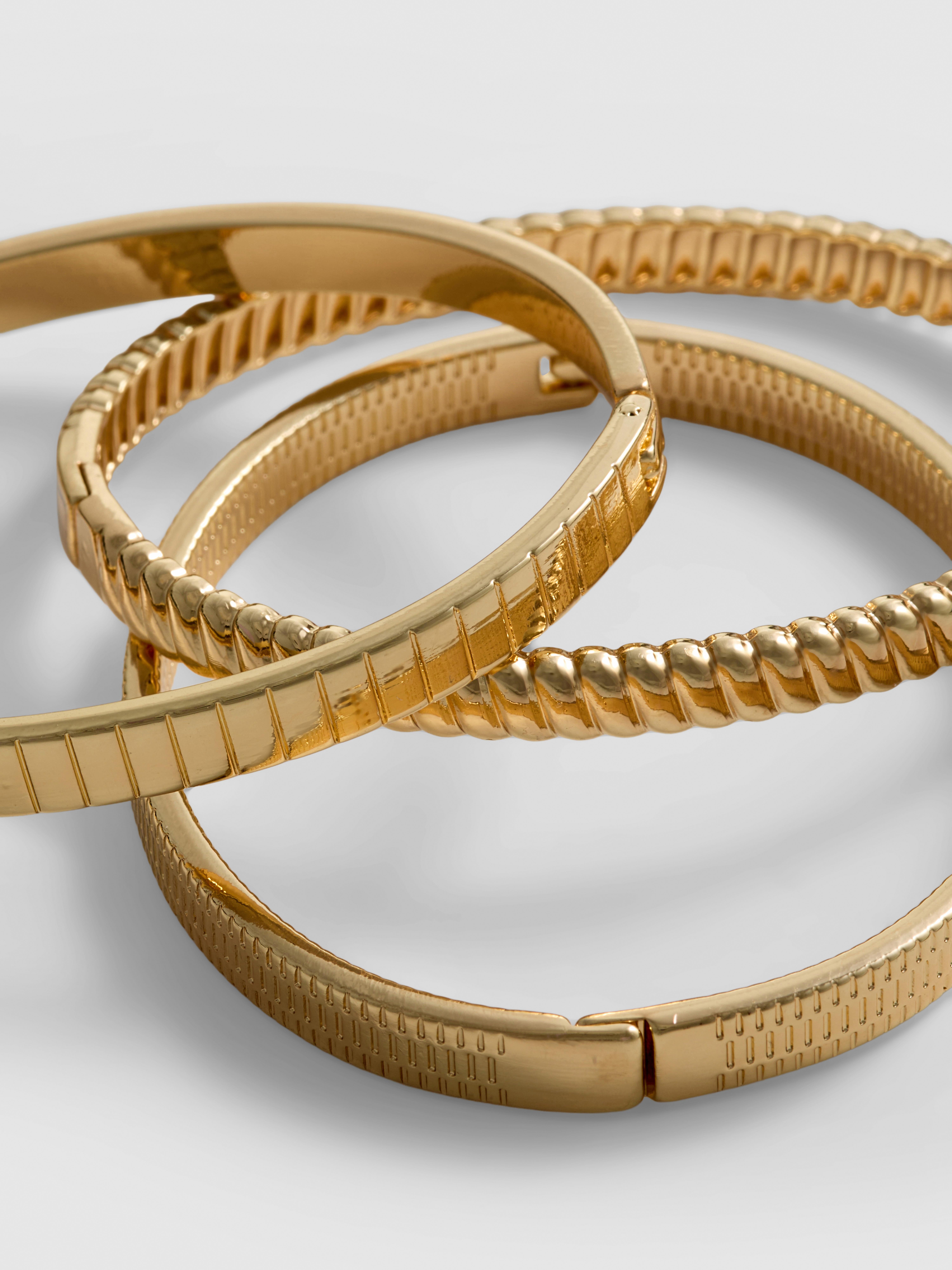 3pk Textured Bangles