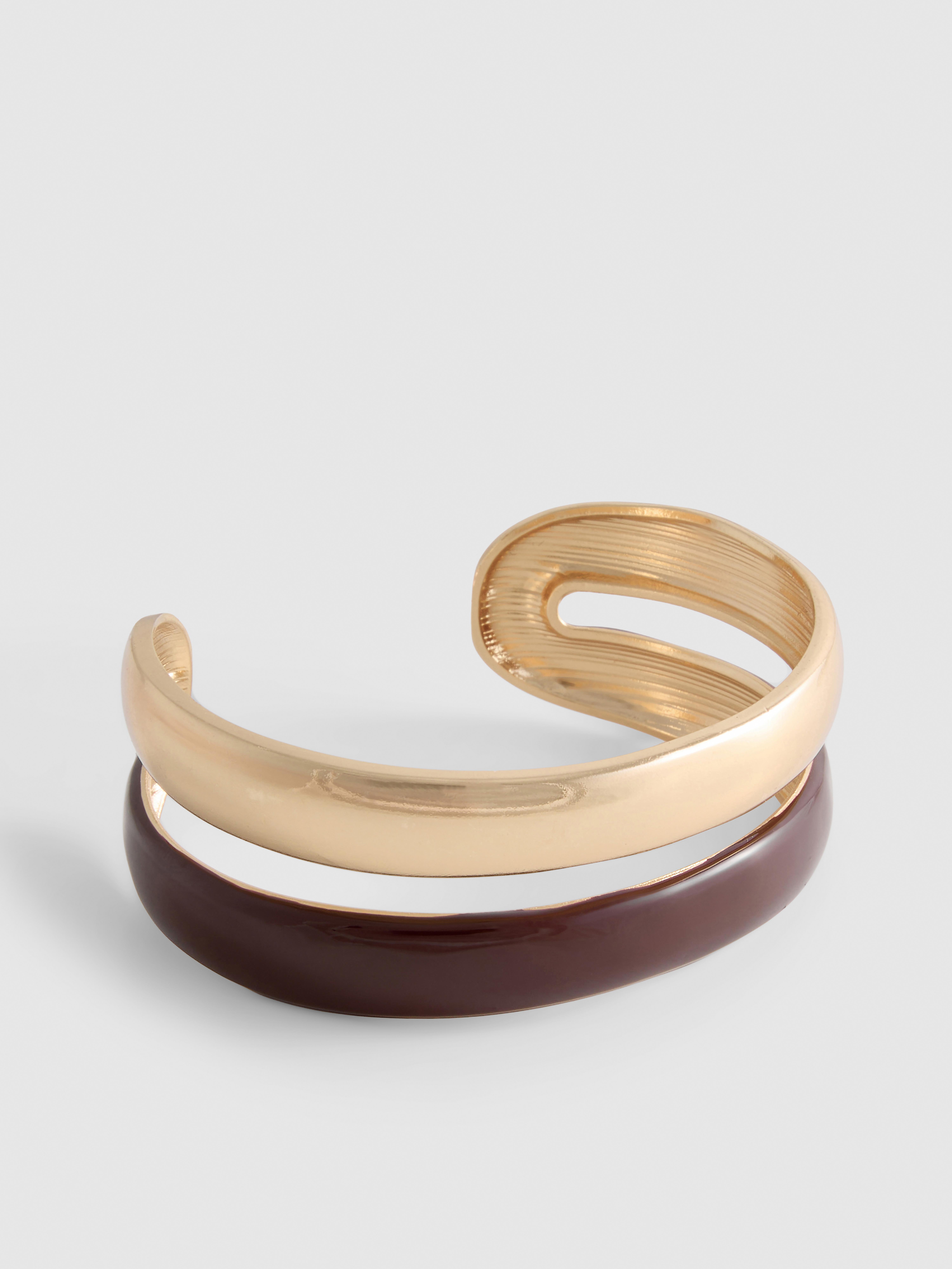 Enamel Detail Cuff Bracelet