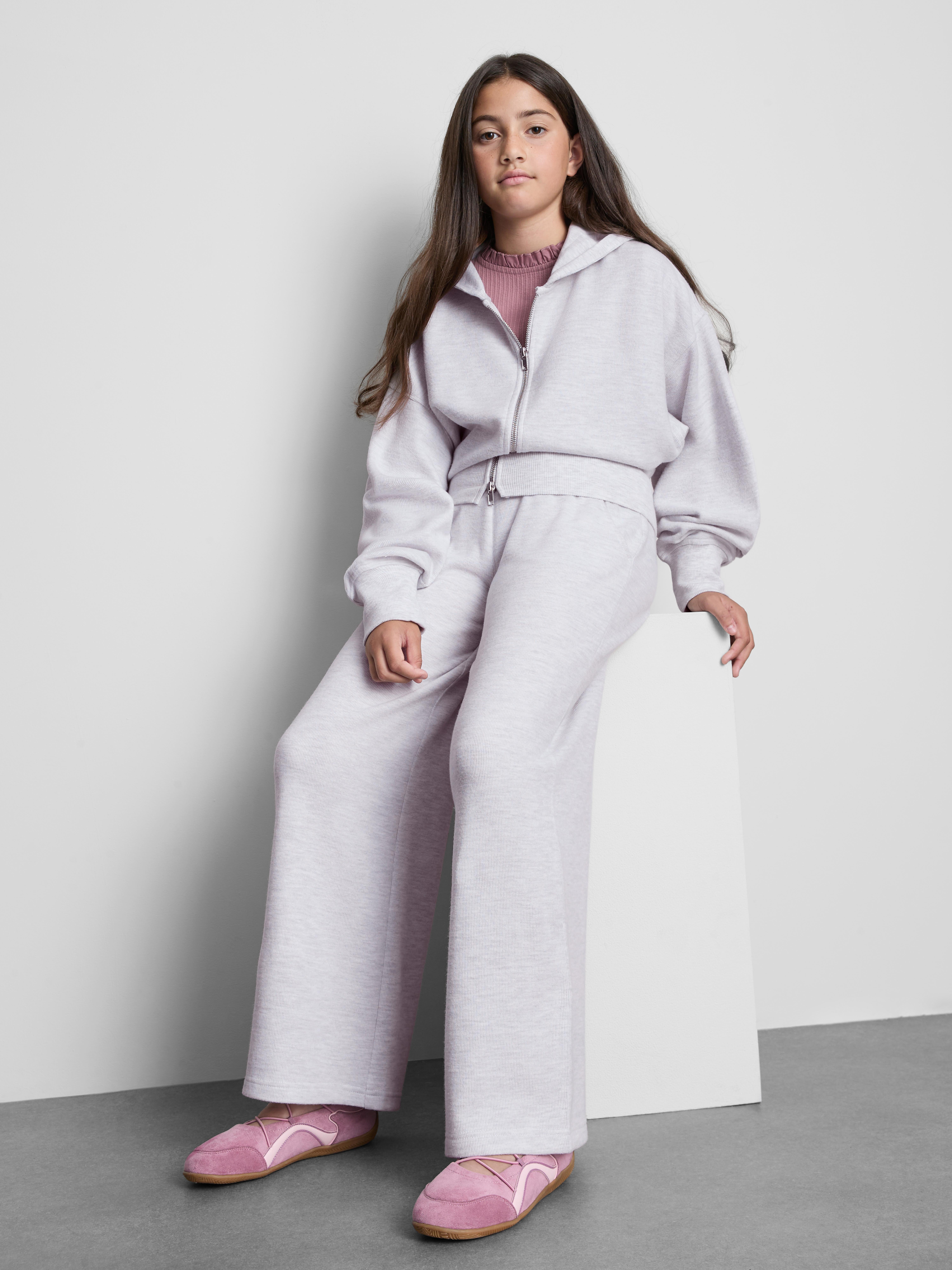 7-15yrs | Ribbed Wide-Leg Joggers