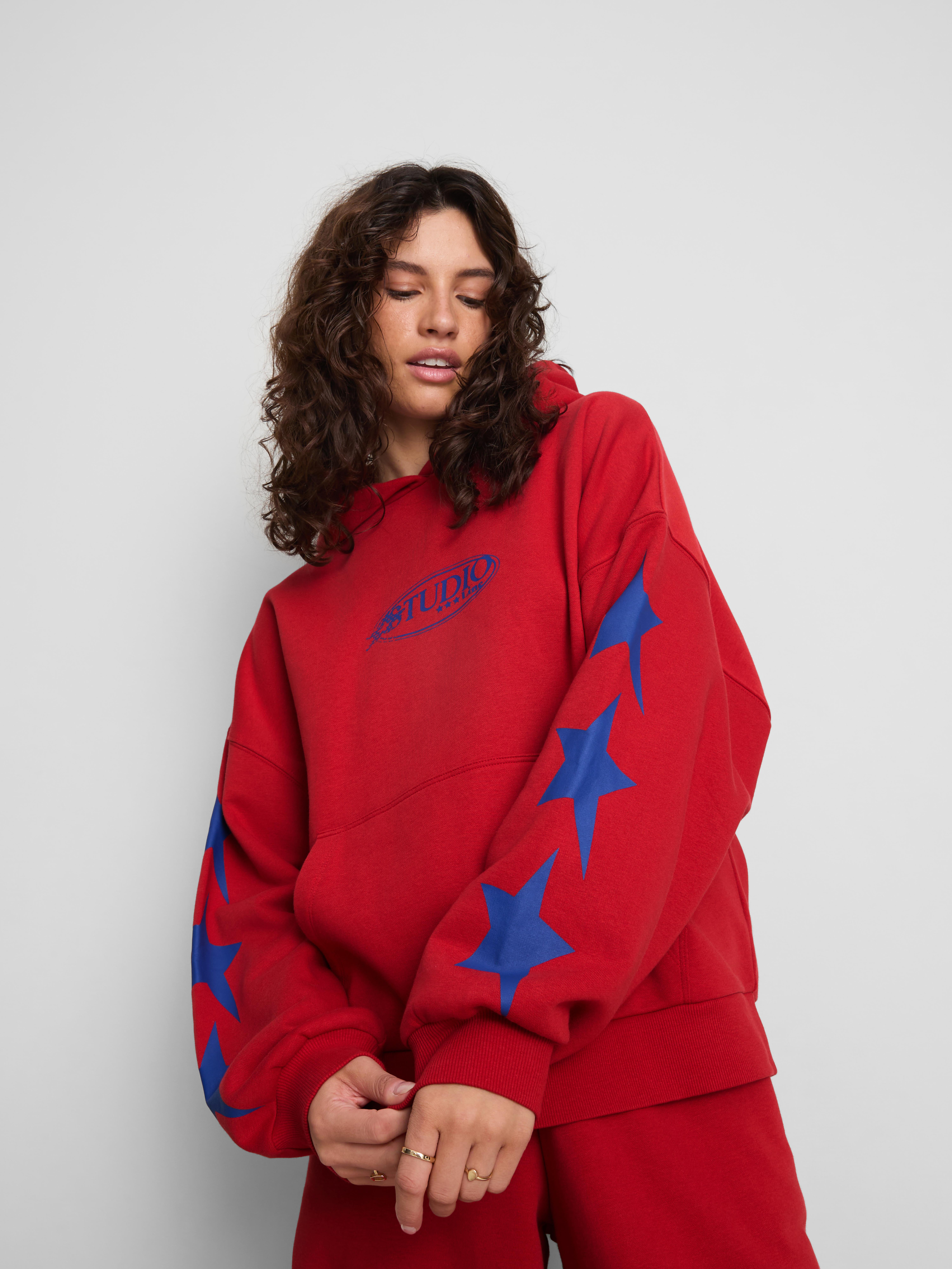 Women's Bright Red The Primark Scene | Cotton-Rich Graphic Hoodie | Primark