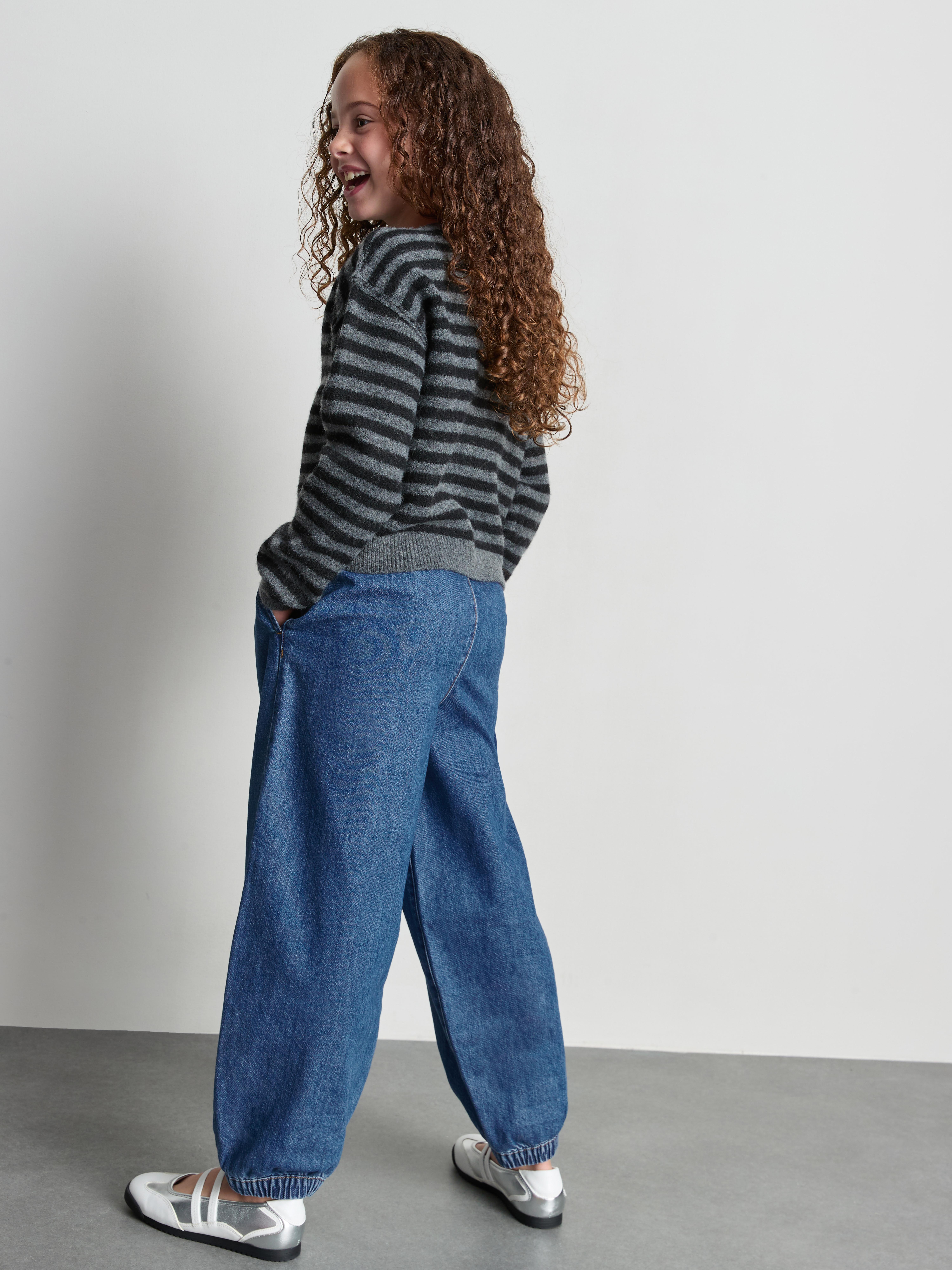 7-15yrs | Pure Cotton Cuffed Balloon Leg Jeans