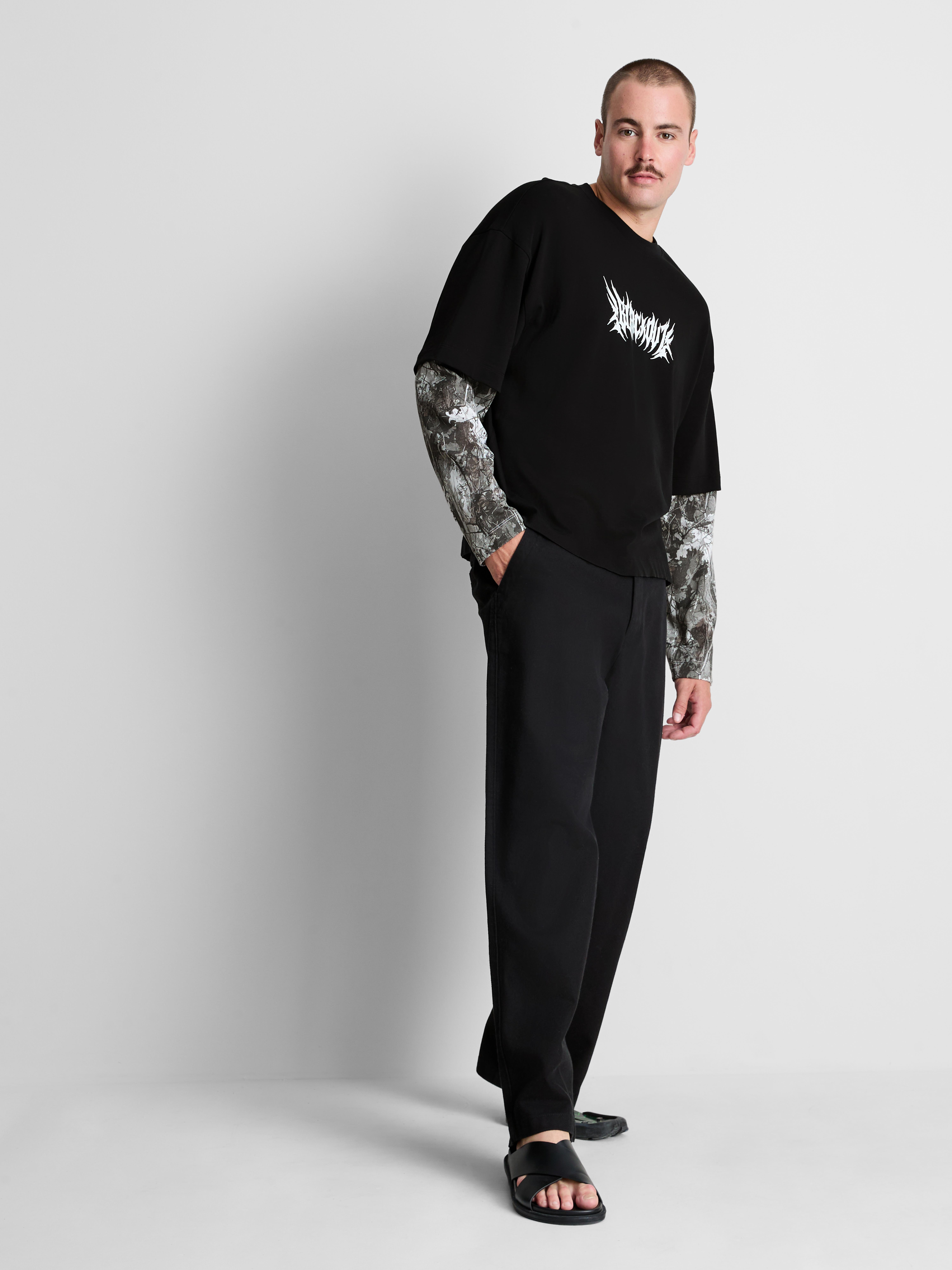 Layered-Look Graphic T-Shirt
