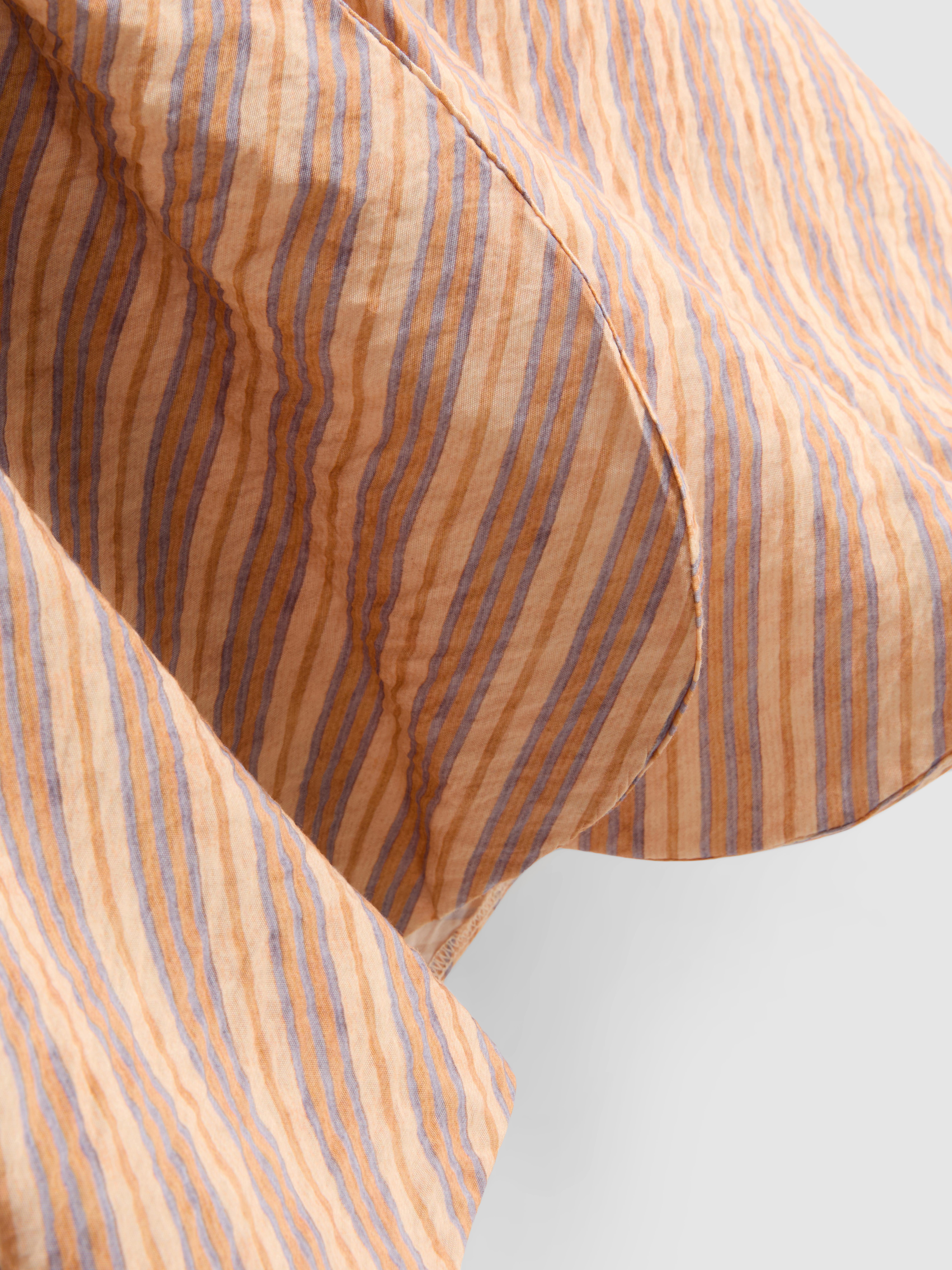 Striped Mandarin Collar Blouse