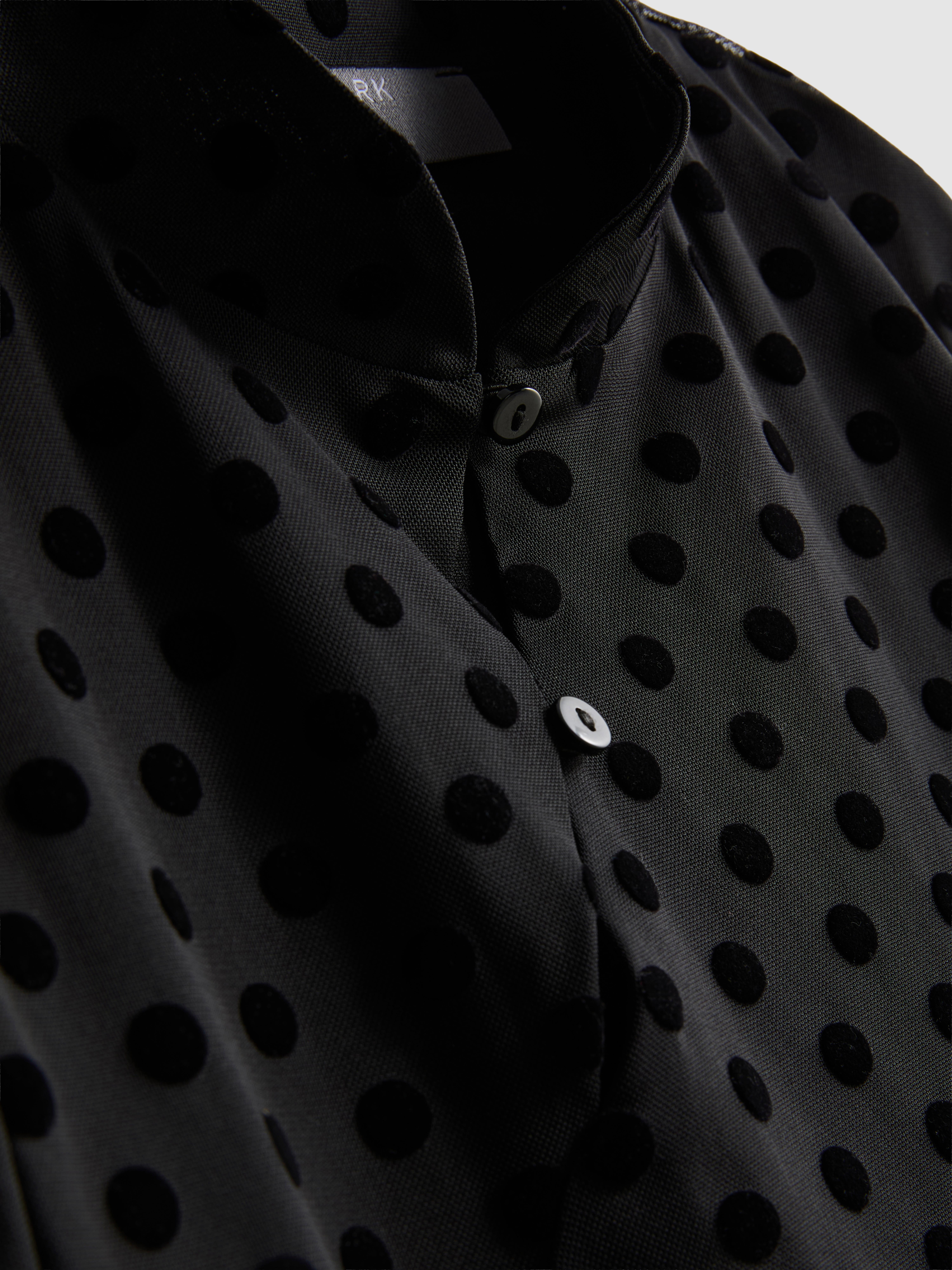 Mandarin Collar Polka Dot Top
