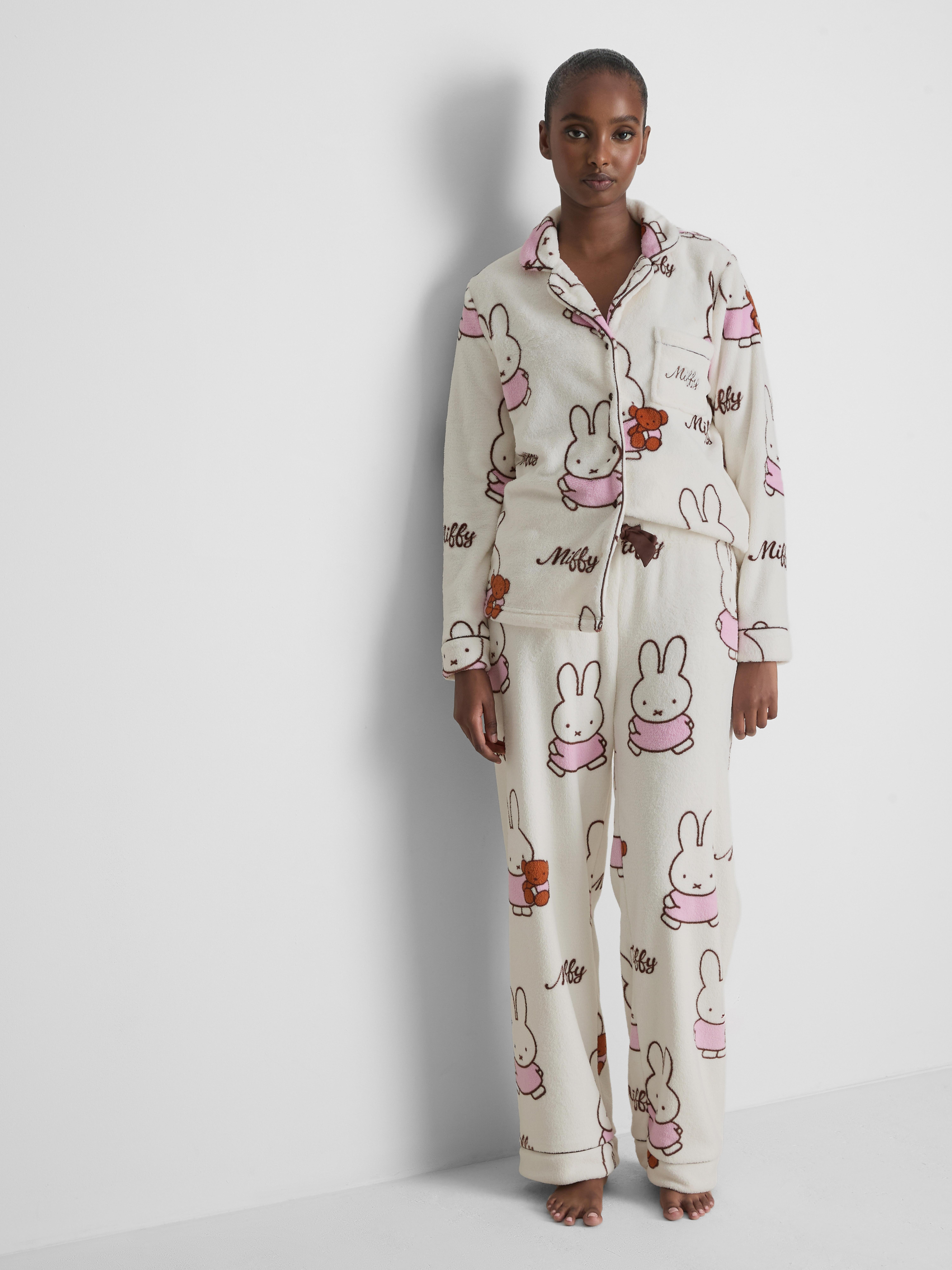 Miffy Plush Graphic Wide Leg Pajama Bottoms