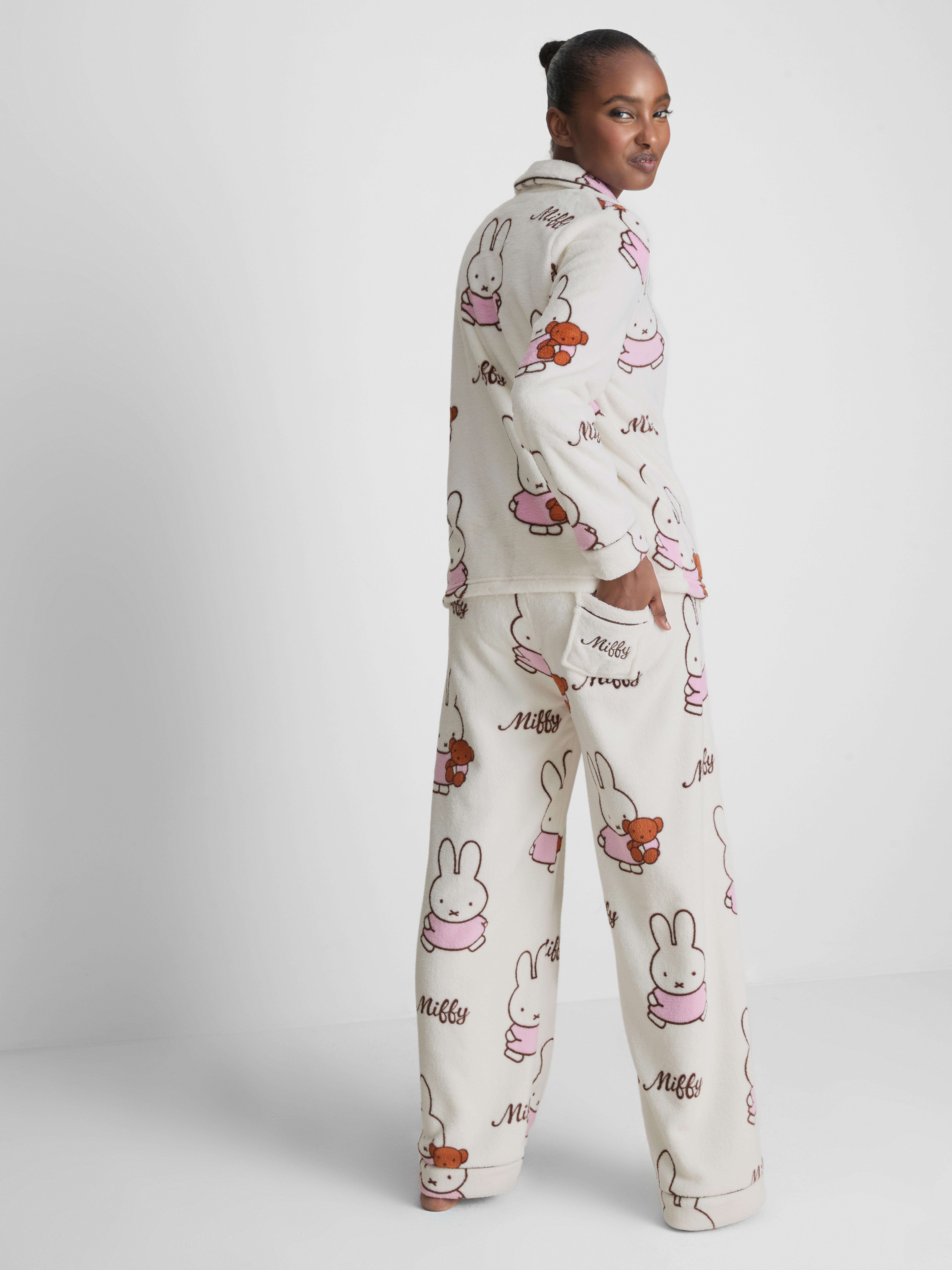 Miffy Plush Graphic Wide Leg Pajama Bottoms