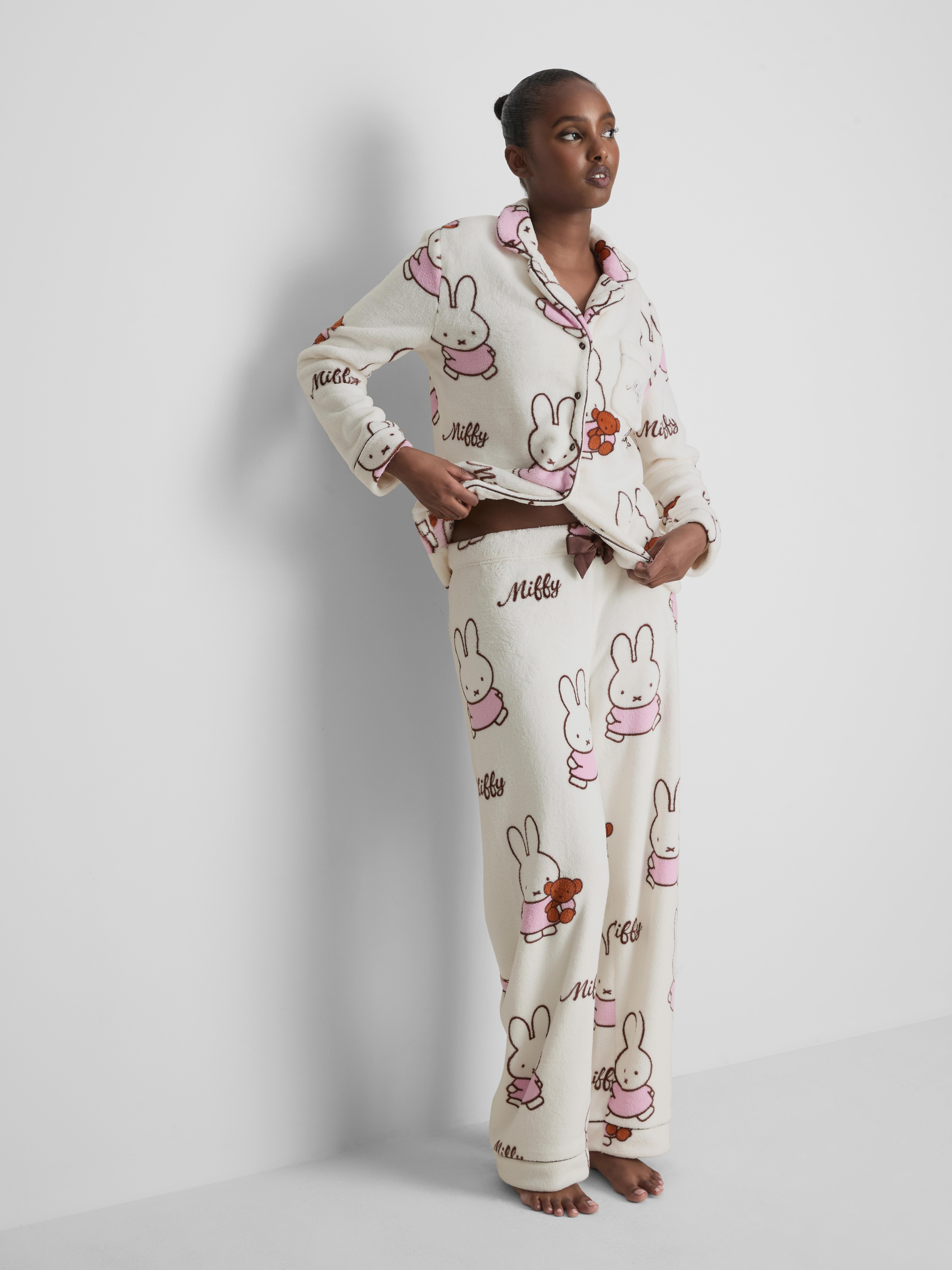 Miffy Plush Graphic Boyfriend Pajama Top