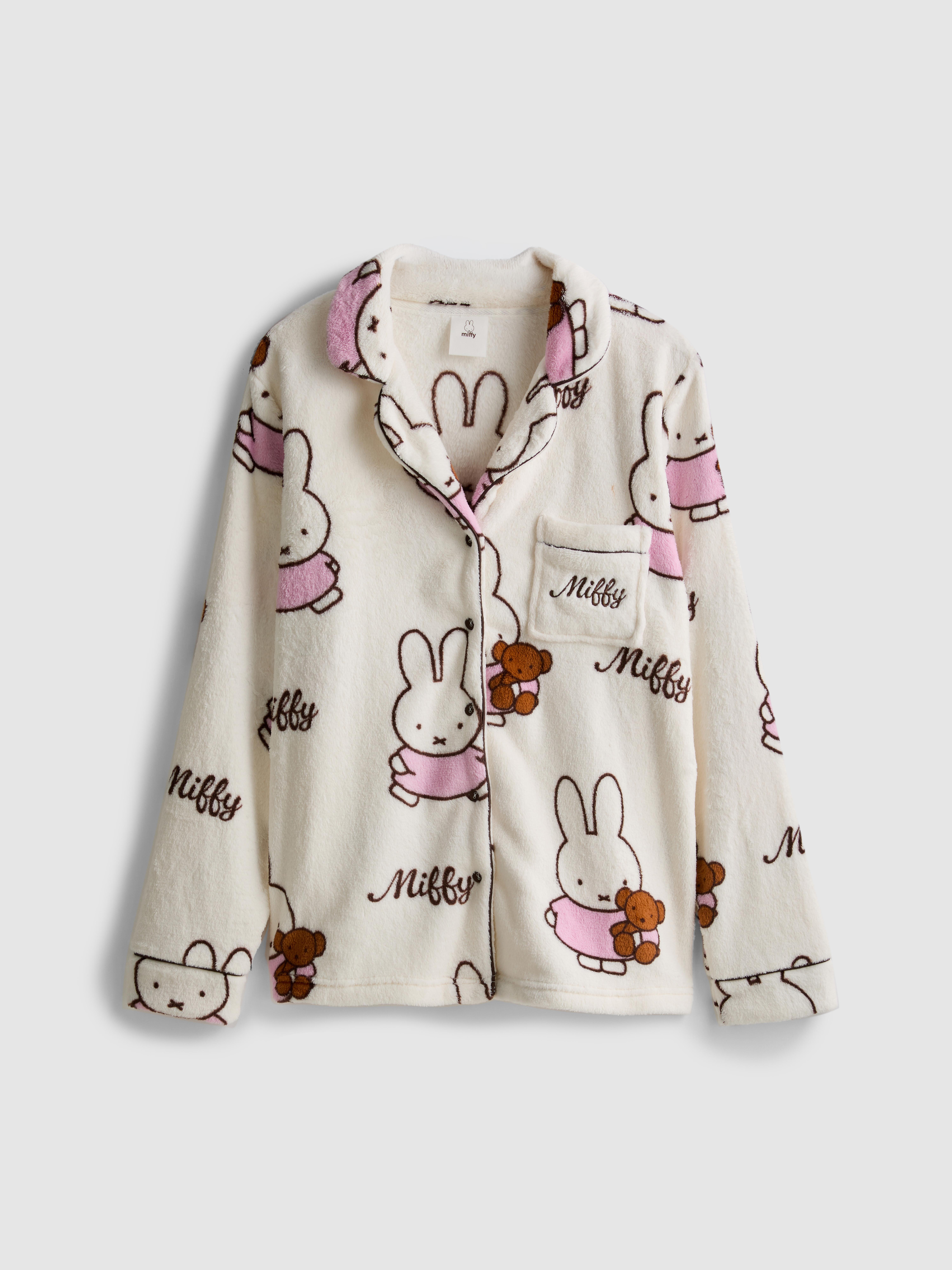 Miffy Plush Graphic Boyfriend Pajama Top