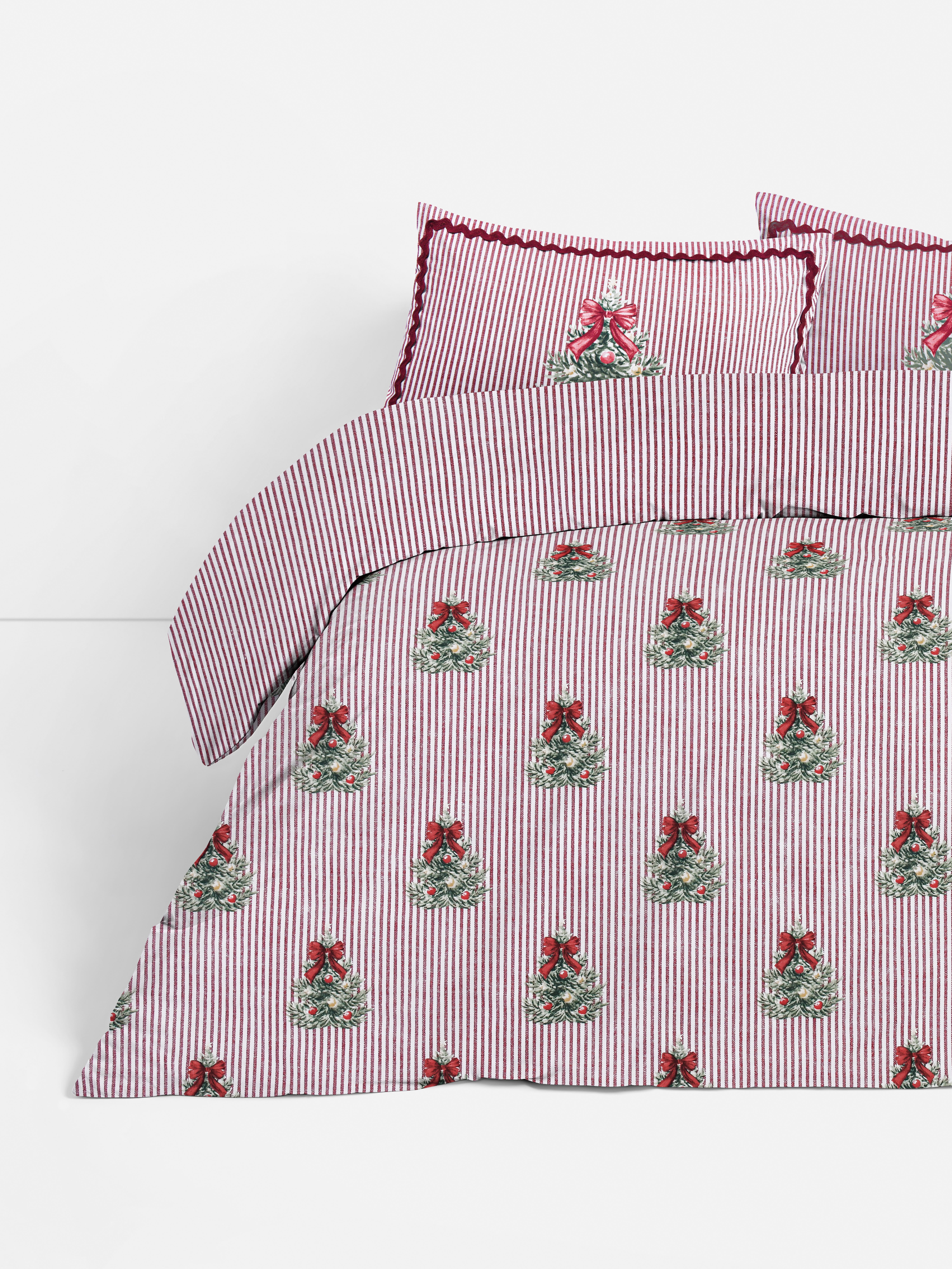 Conjunto capa edredão árvore Natal rico algodão