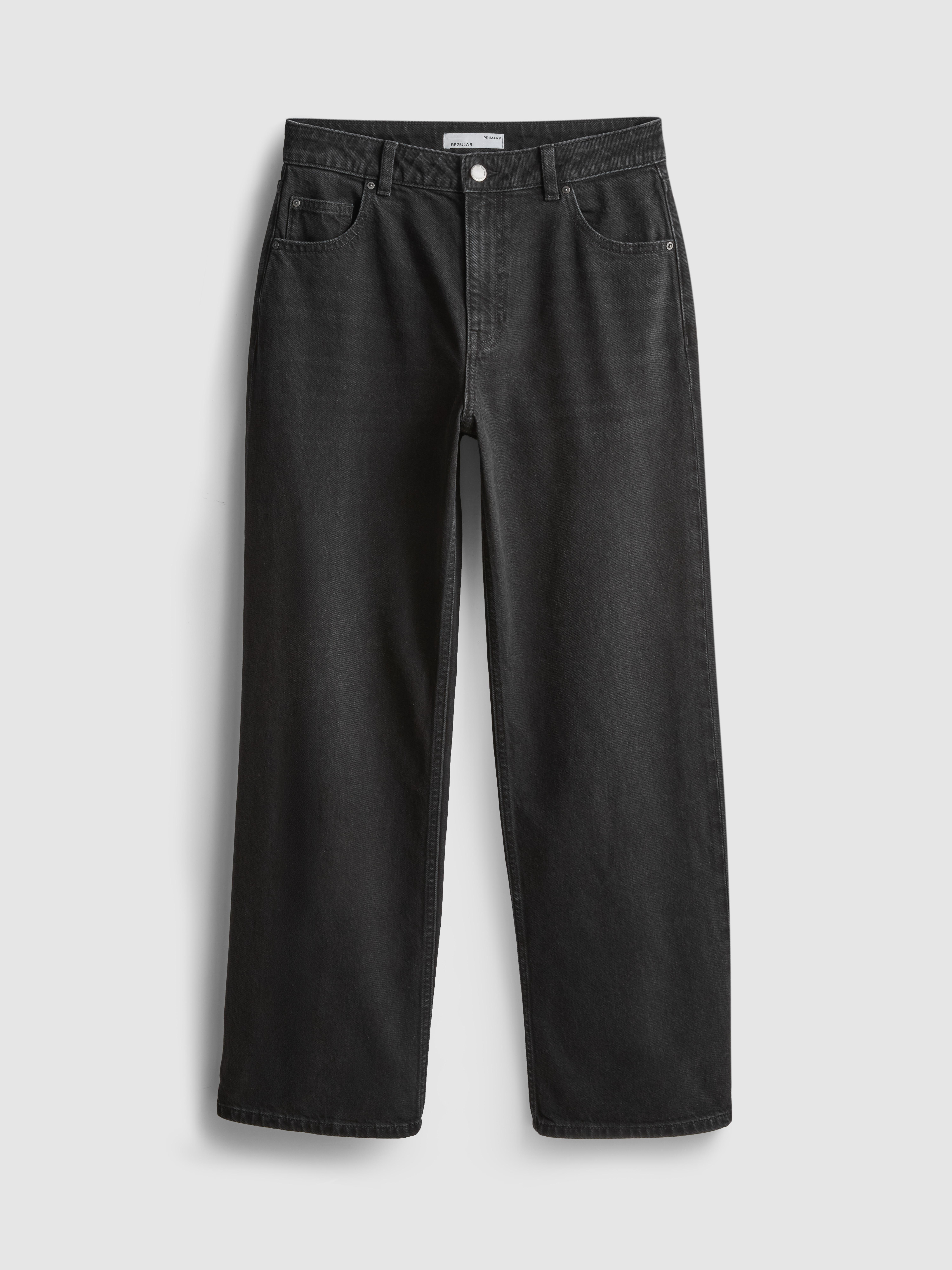 Cotton Rich Denim Mid-Rise Wide Leg Jeans