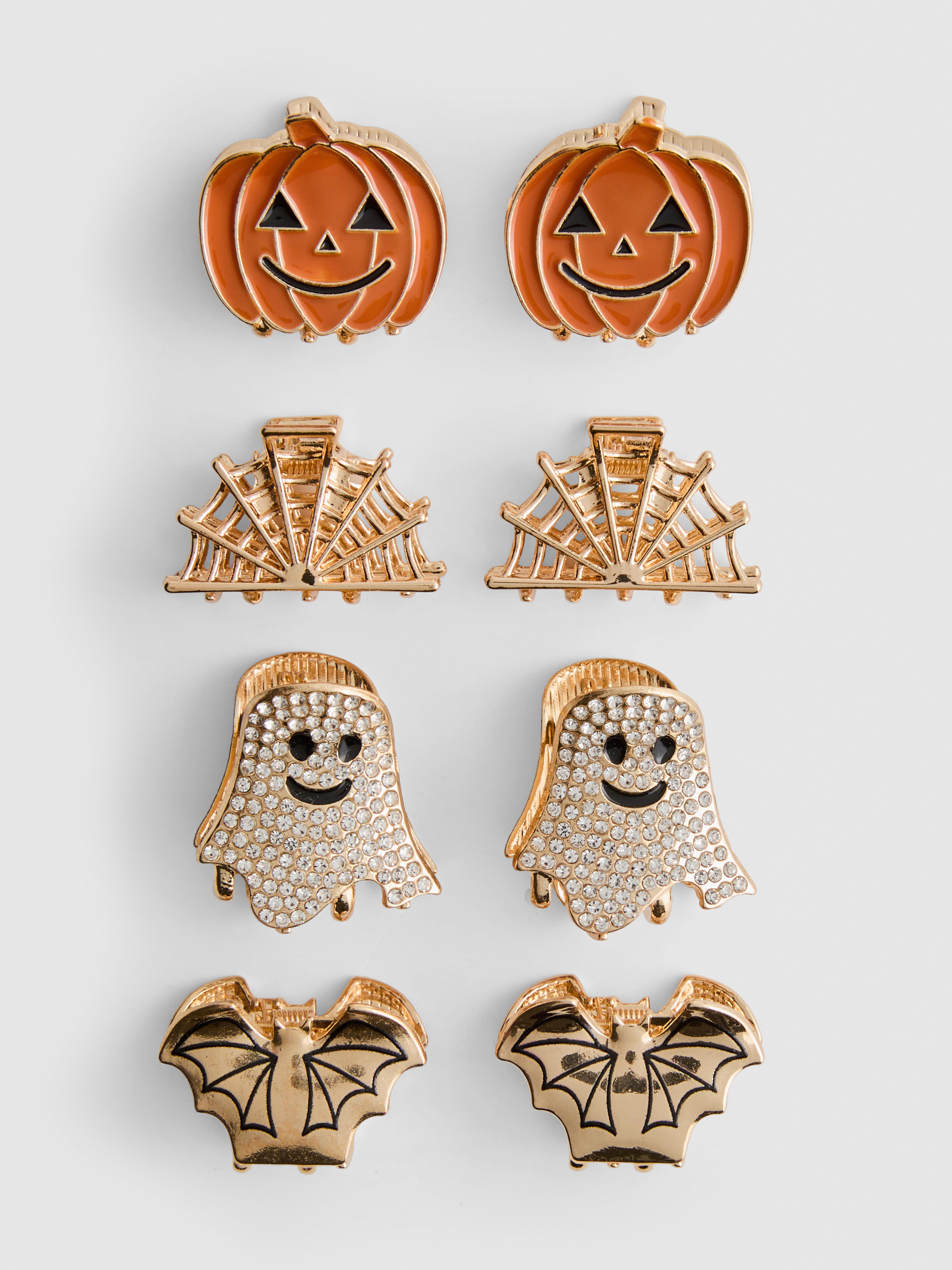 8pk Halloween Mini Claw Clips