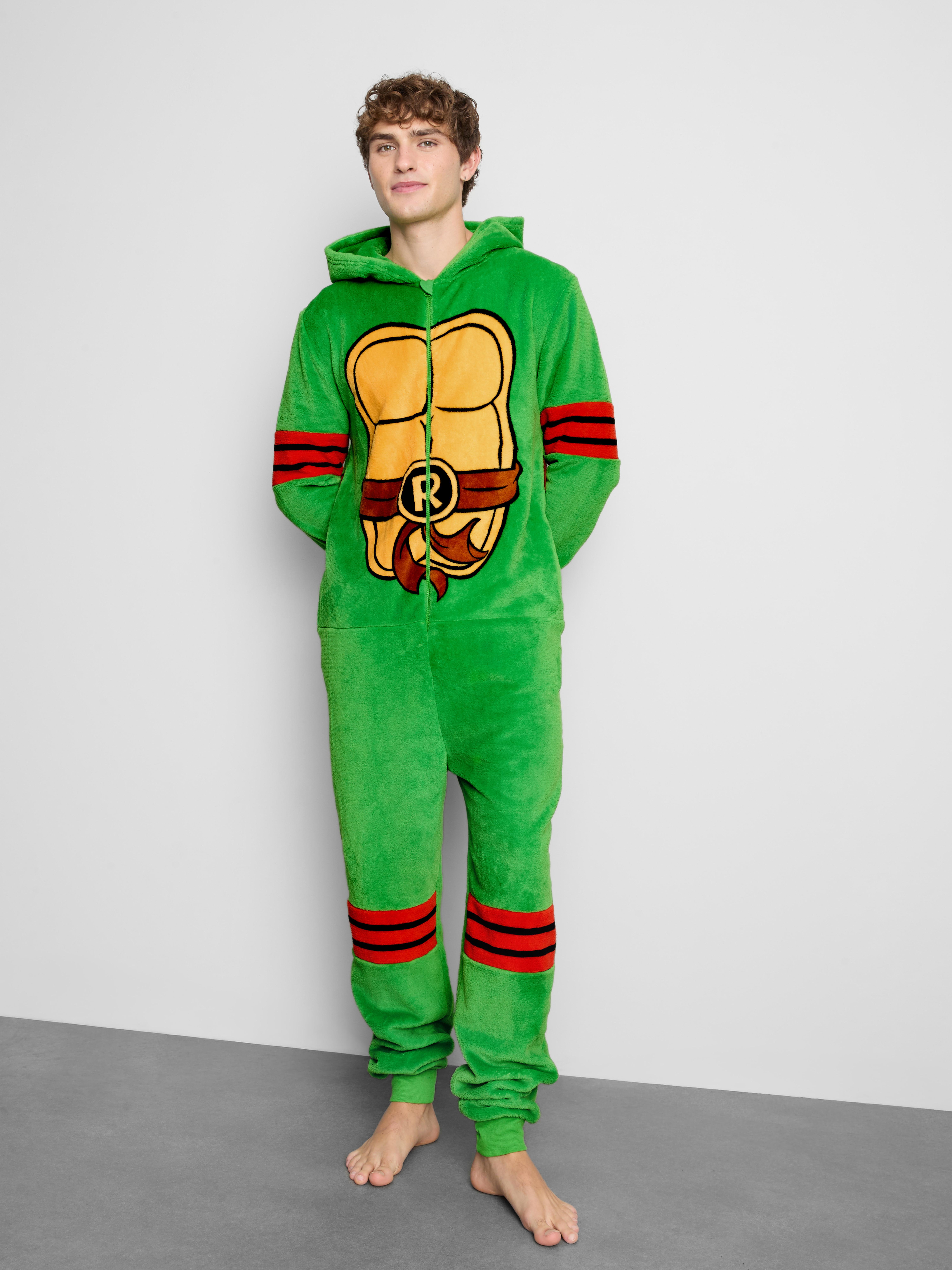 Mens Green Teenage Mutant Ninja Turtles Raphael Fleece Onesie | Primark