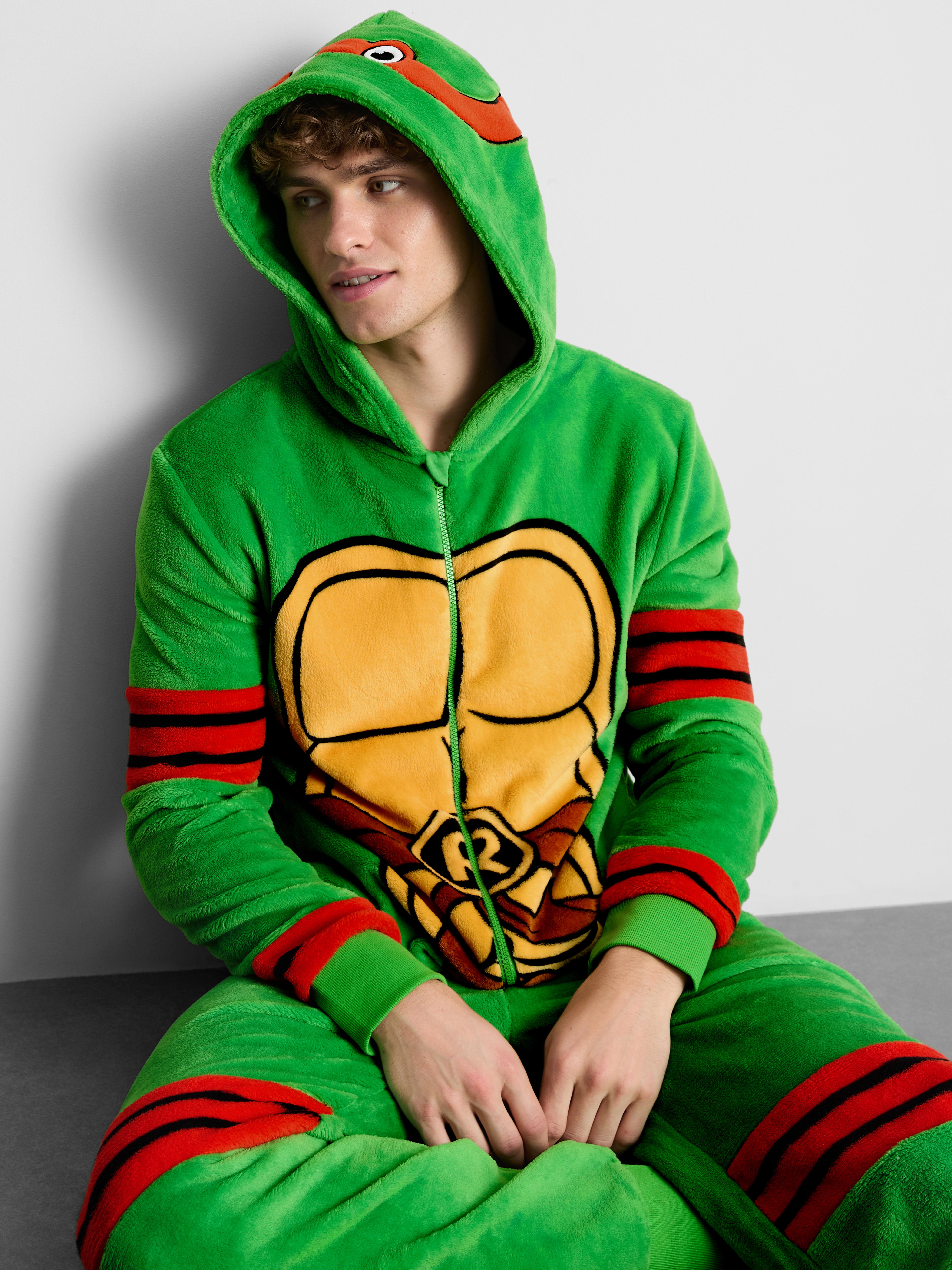 Mens Green Teenage Mutant Ninja Turtles Raphael Fleece Onesie | Primark