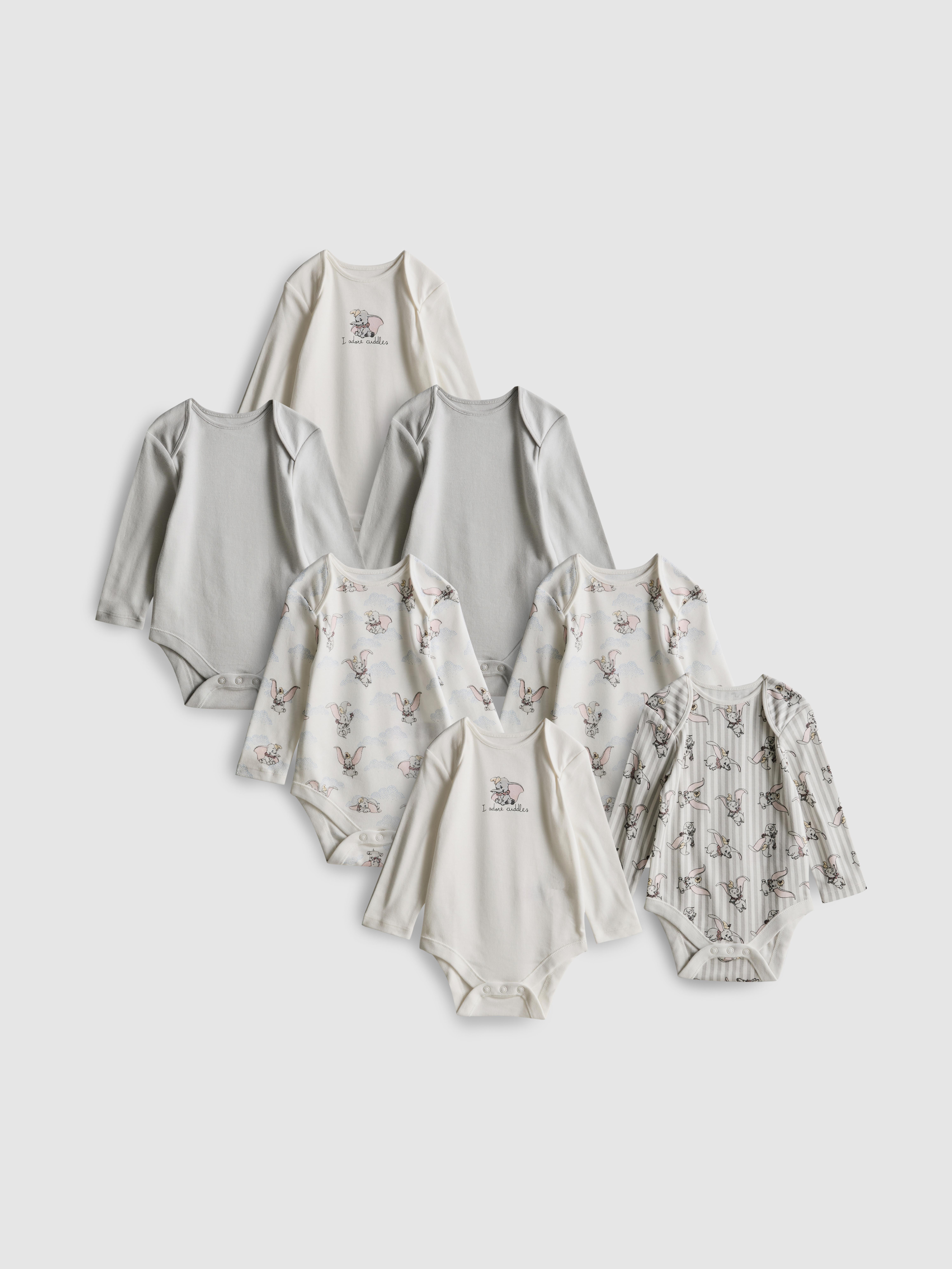 0-36mths | 7pk Disney’s Dumbo Long Sleeve Bodysuits