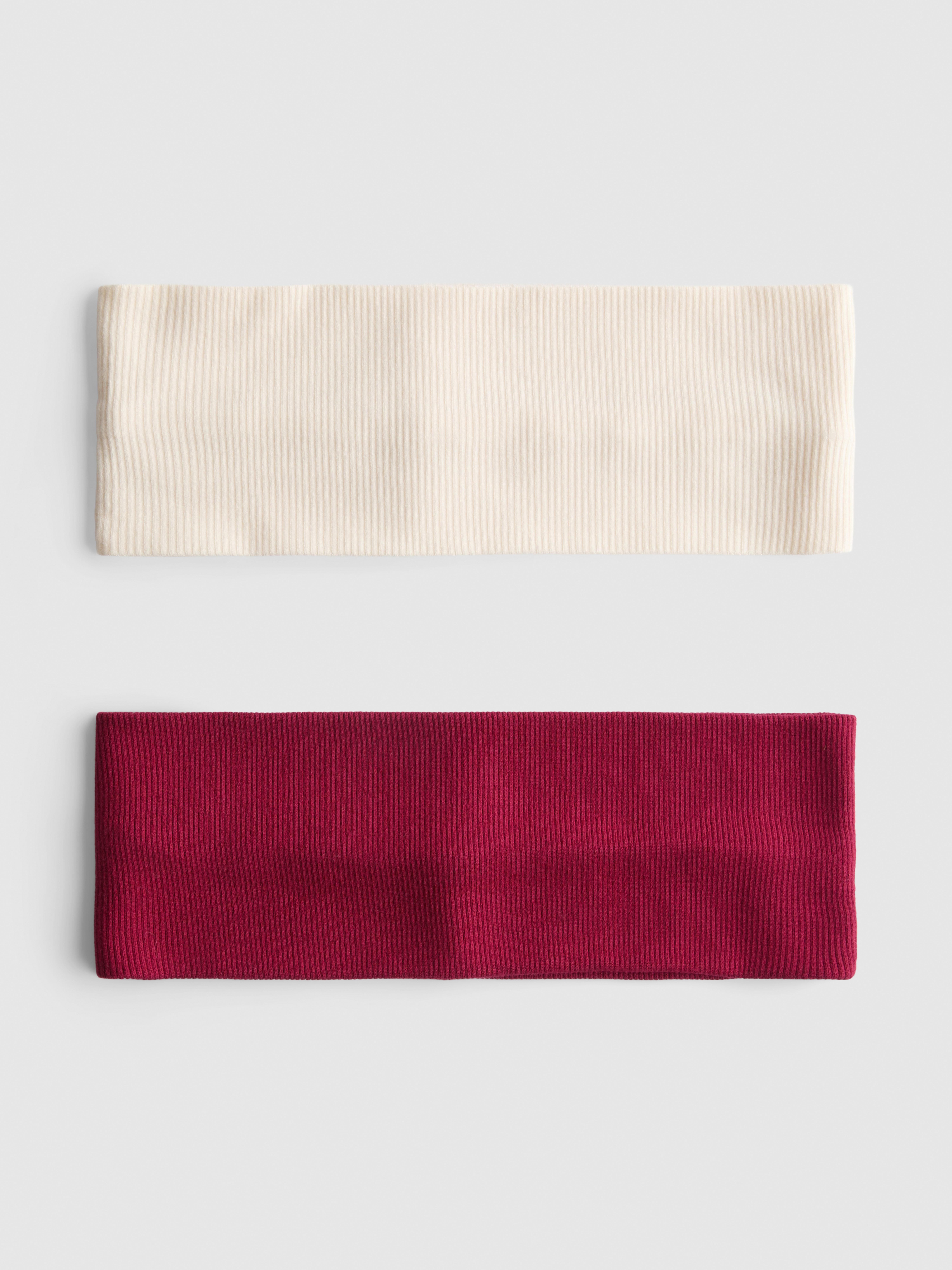 2pk Ribbed Wide Headbands