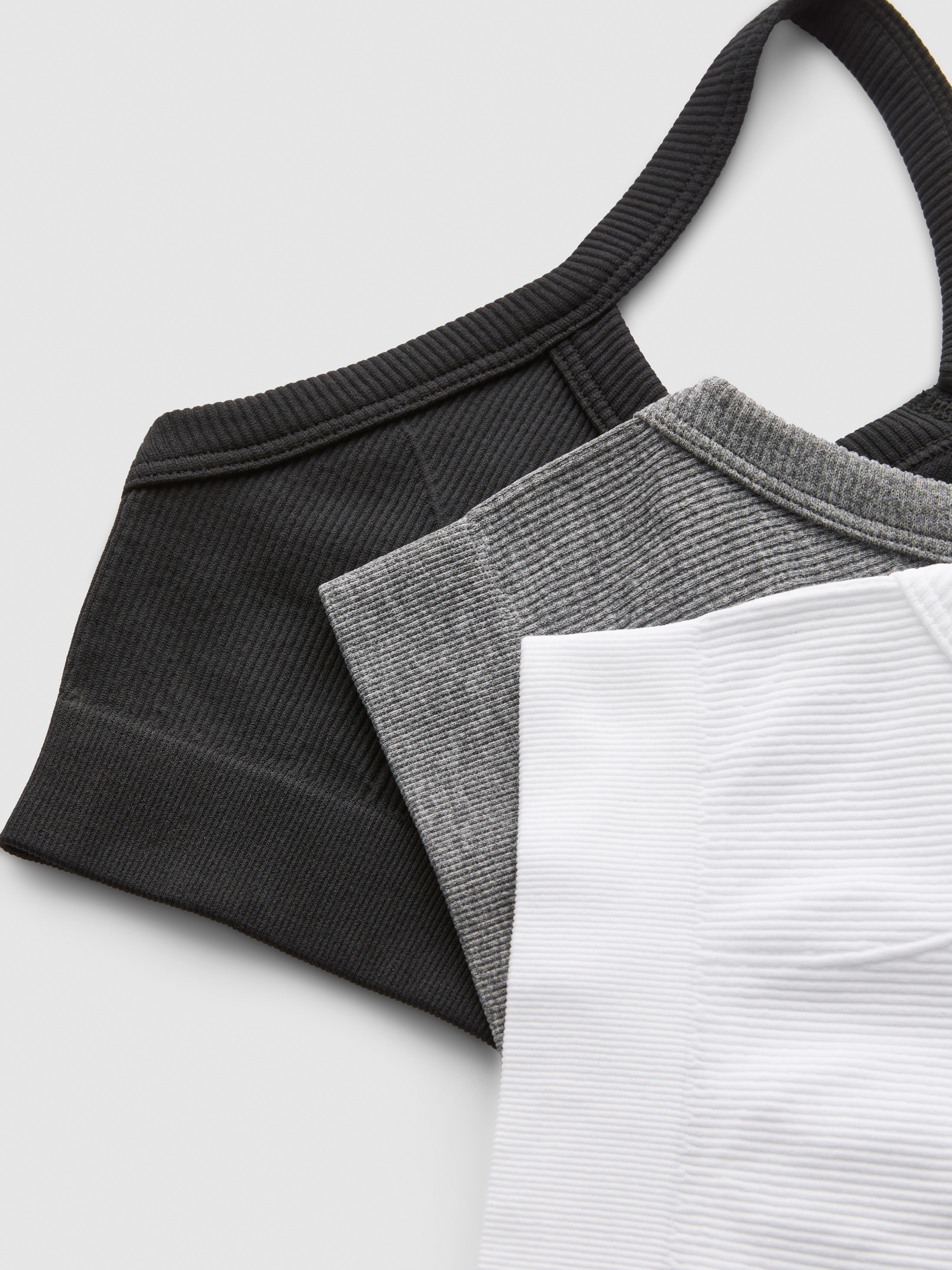 7-15yrs | 3pk Ribbed Racerback Crop Tops