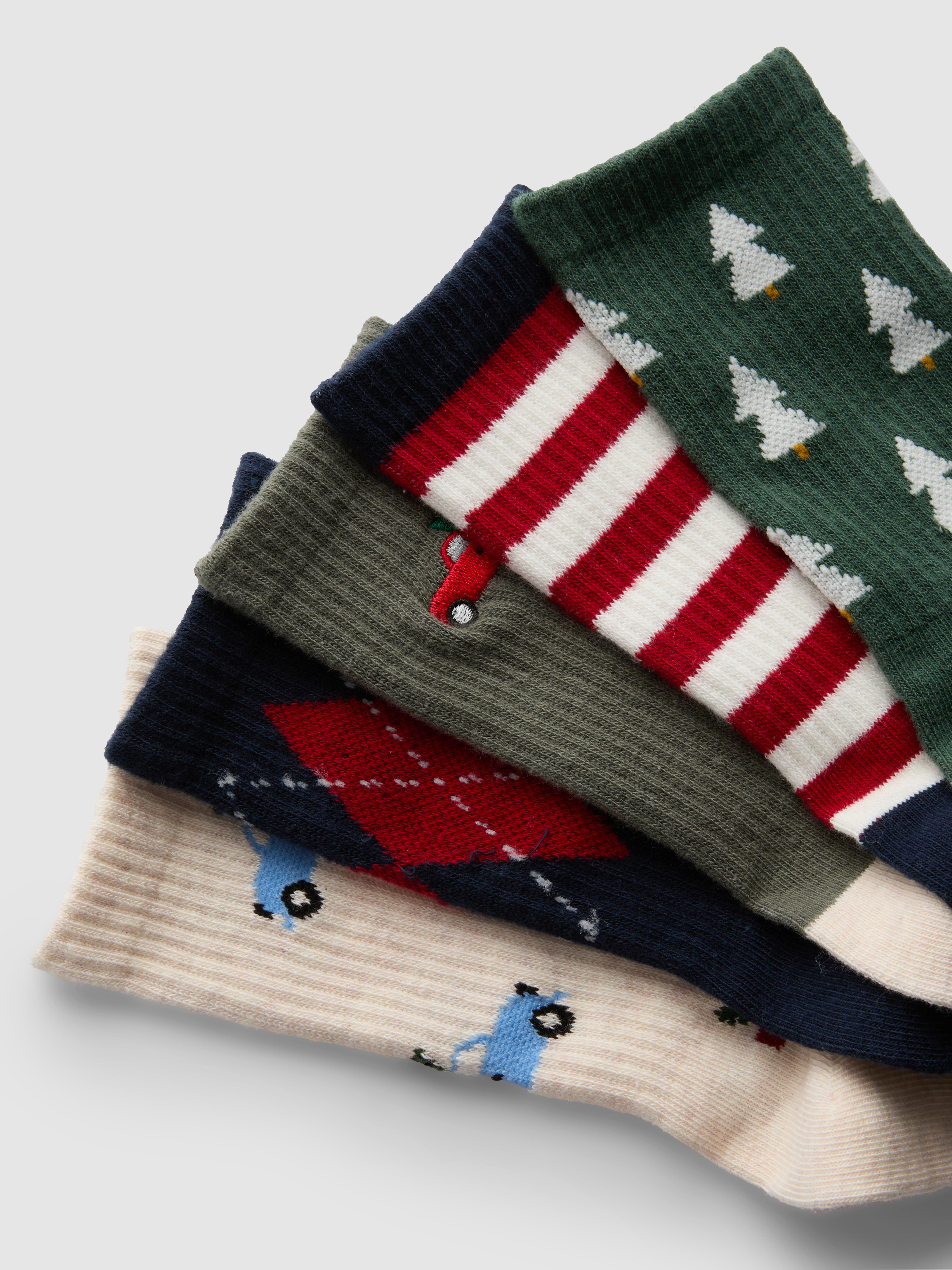 5pk Cotton Rich Christmas Ankle Socks