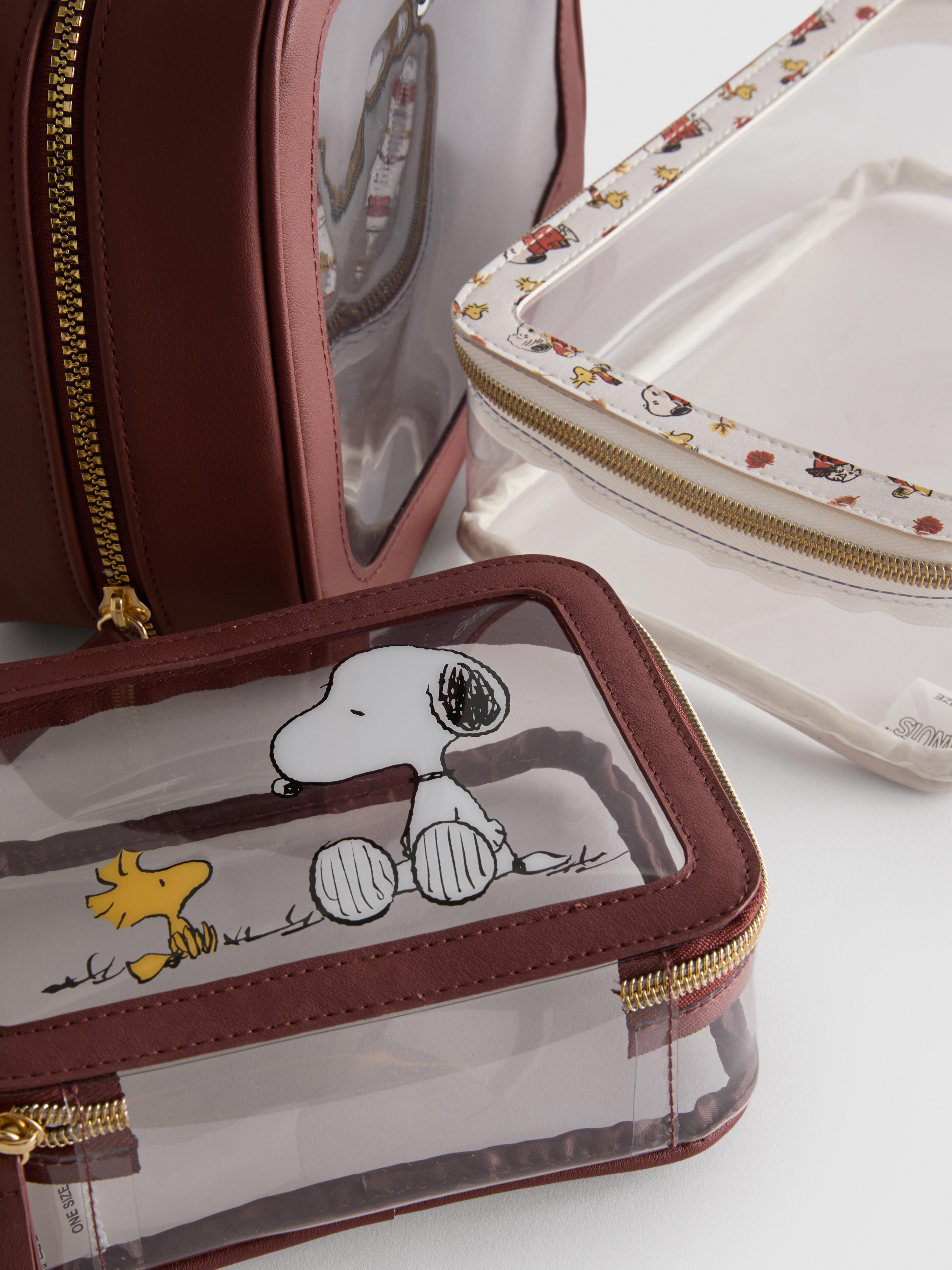 3-Piece Peanuts Snoopy Makeup Bag Set