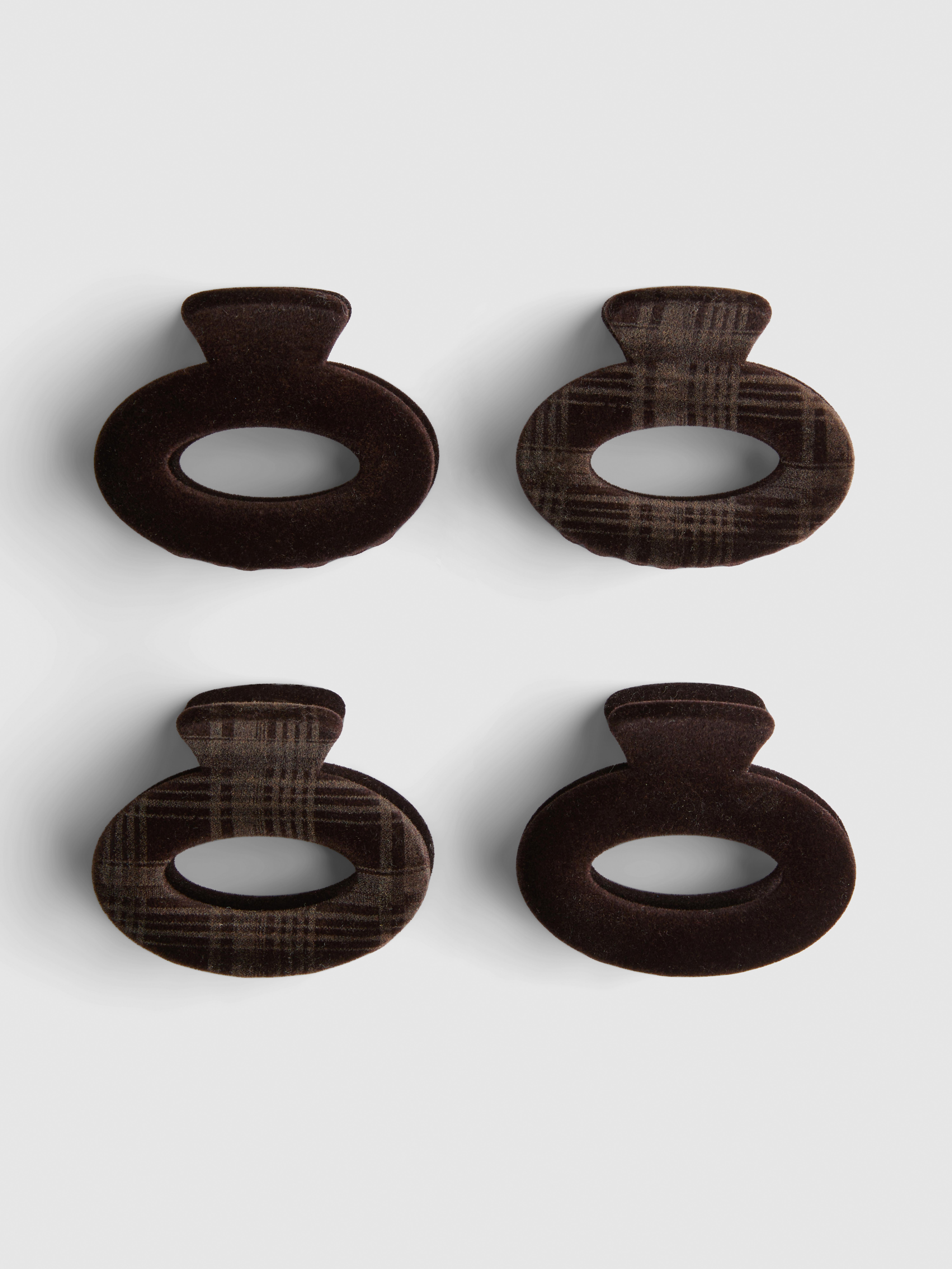 4pk Velvet Hair Claw Clips