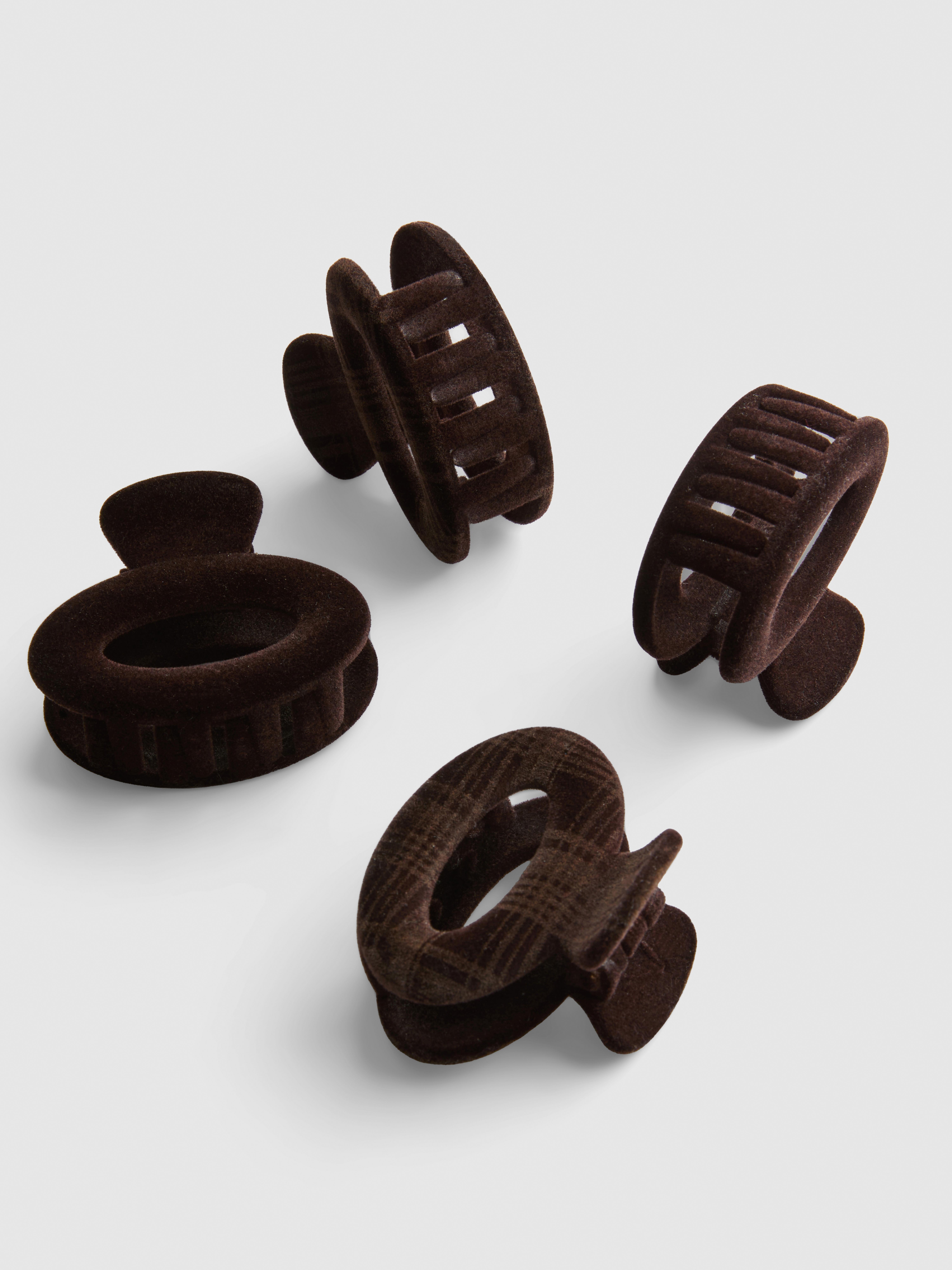 4pk Velvet Hair Claw Clips