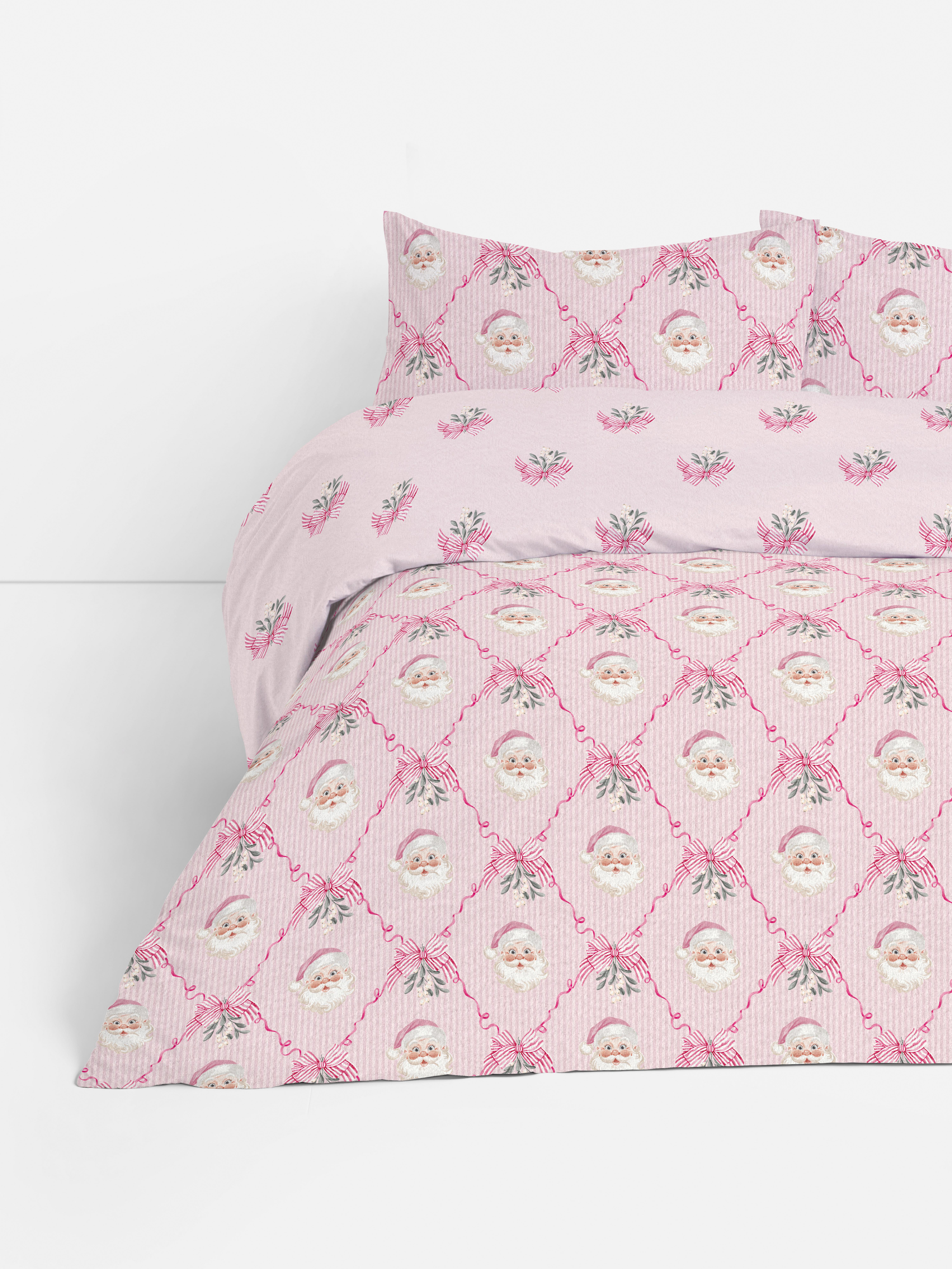 Santa-/Schleifen-Bettwäscheset, Doppelbett