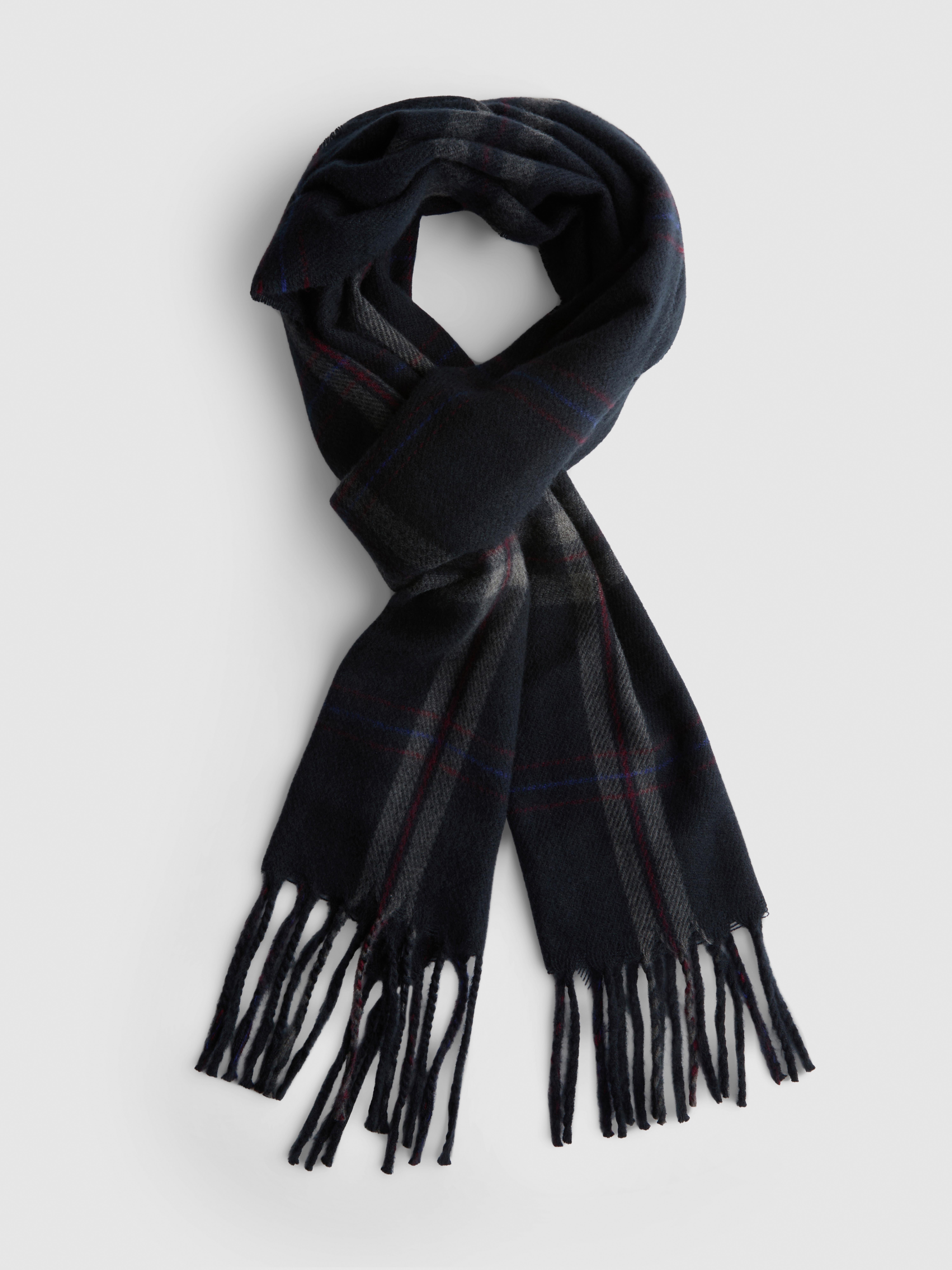 Plaid Fringe Scarf