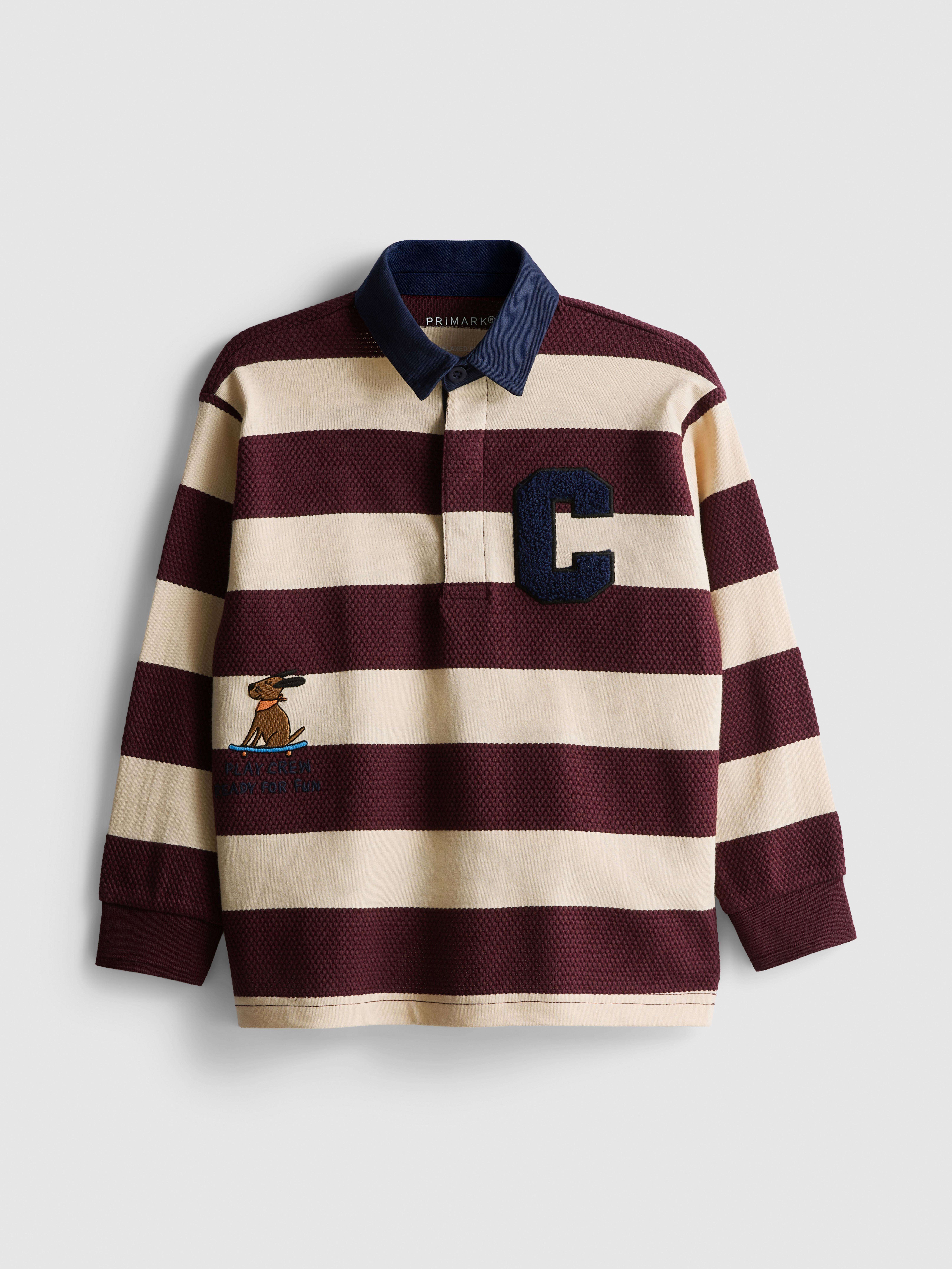 1-9yrs | Pure Cotton Stripe Dog Graphic Polo Shirt