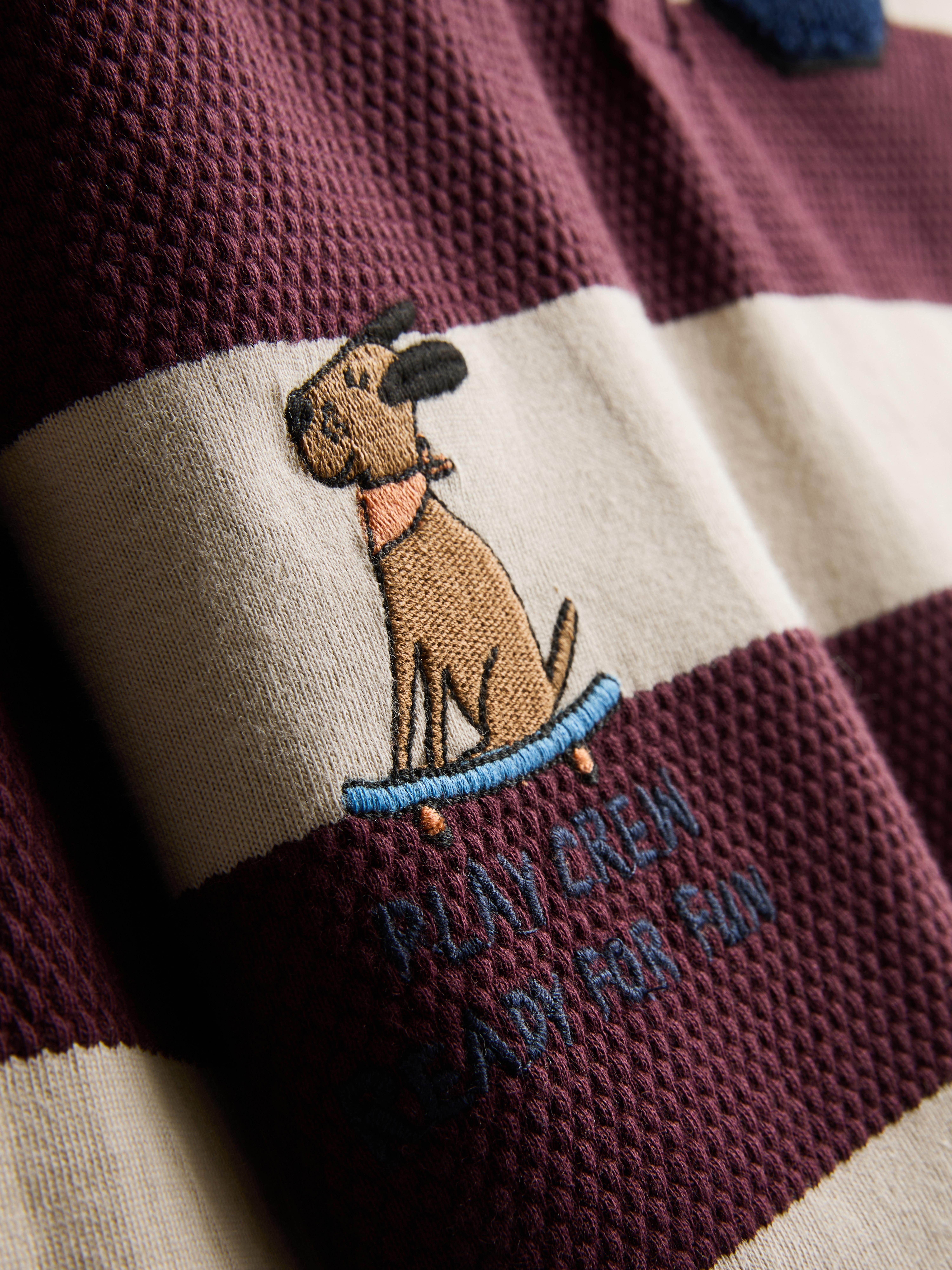 1-9yrs | Pure Cotton Stripe Dog Graphic Polo Shirt