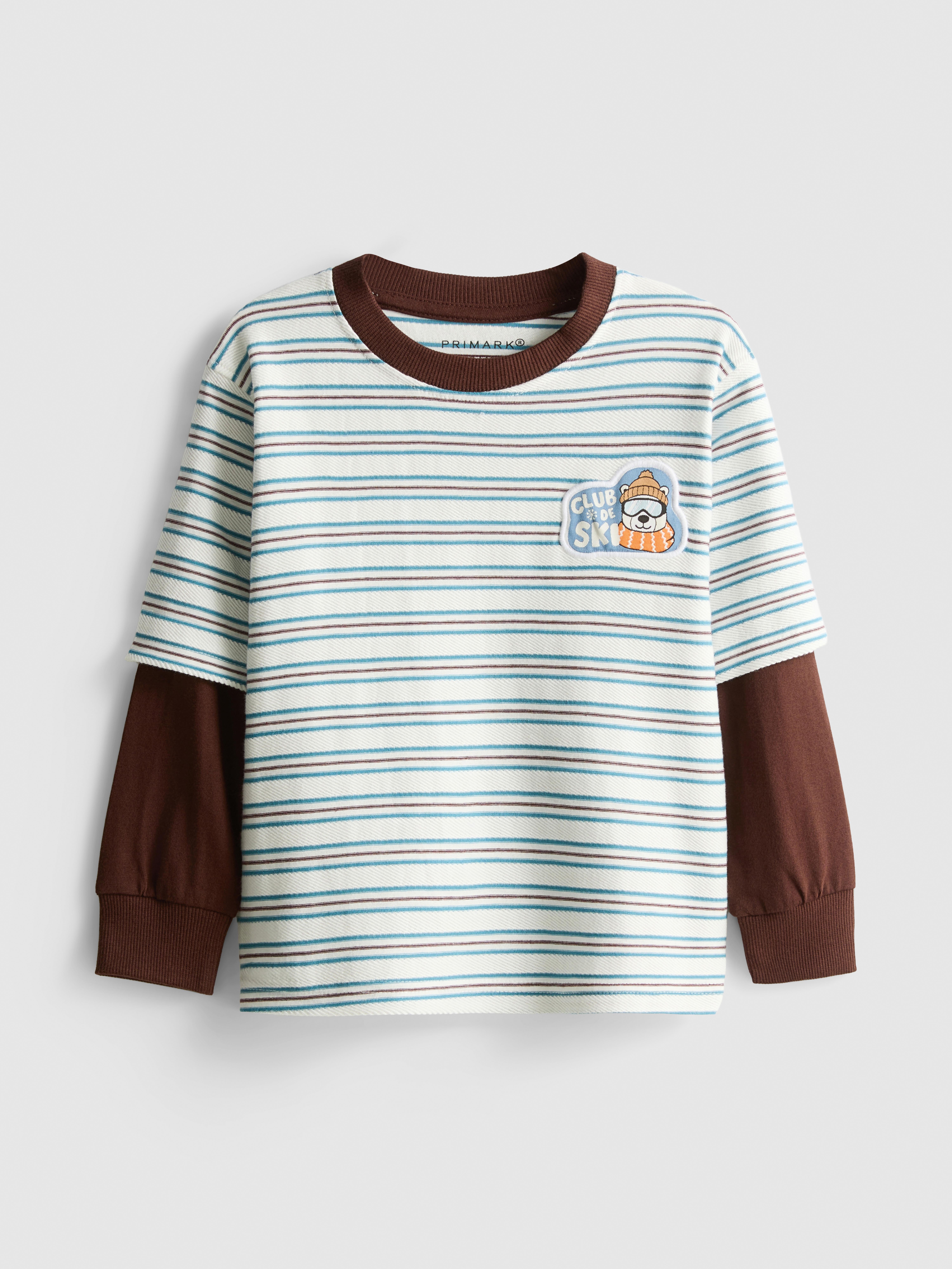 1-9yrs | Pure Cotton Stripe 2-in-1 Long Sleeve T-Shirt
