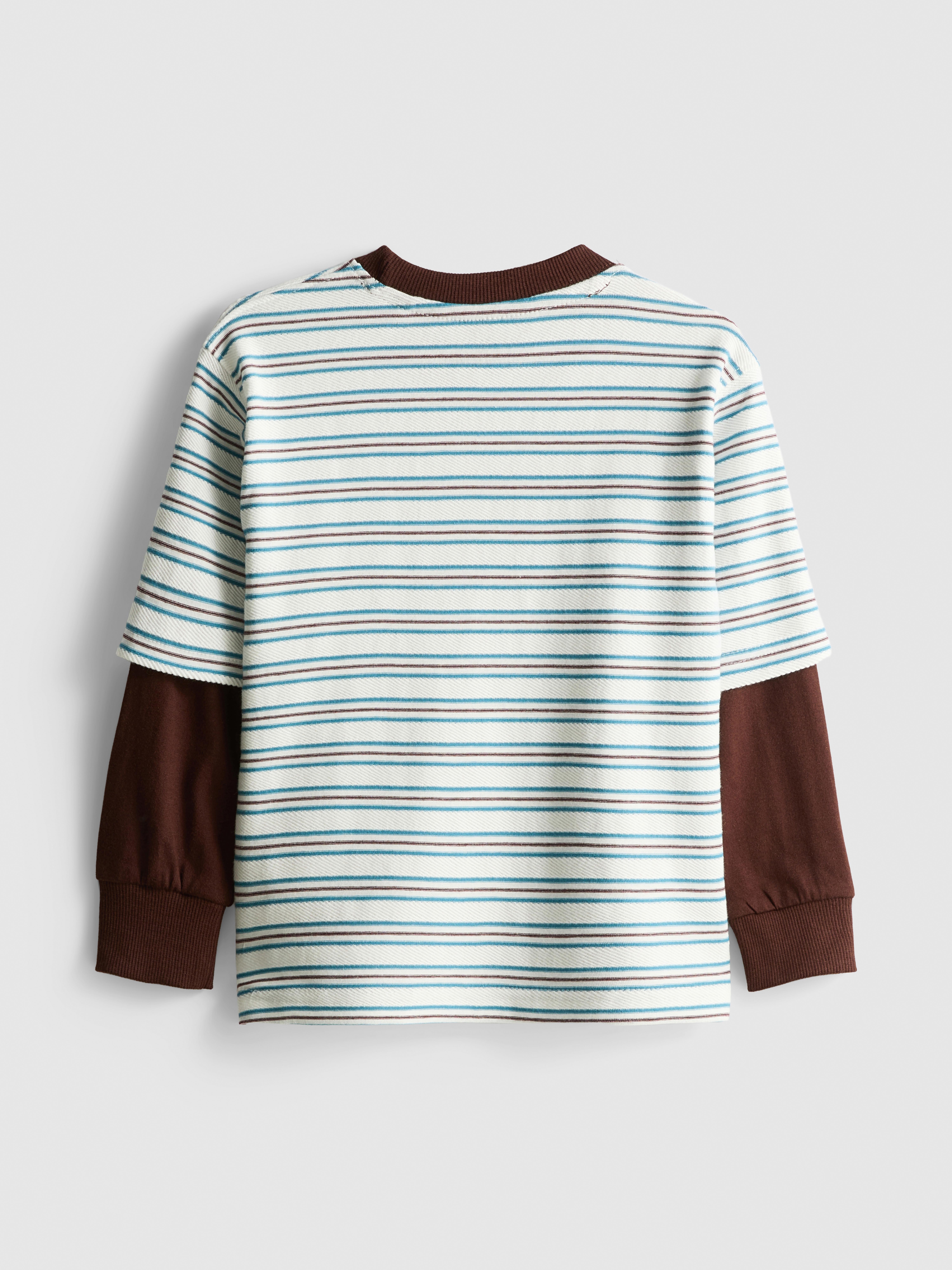 1-9yrs | Pure Cotton Stripe 2-in-1 Long Sleeve T-Shirt