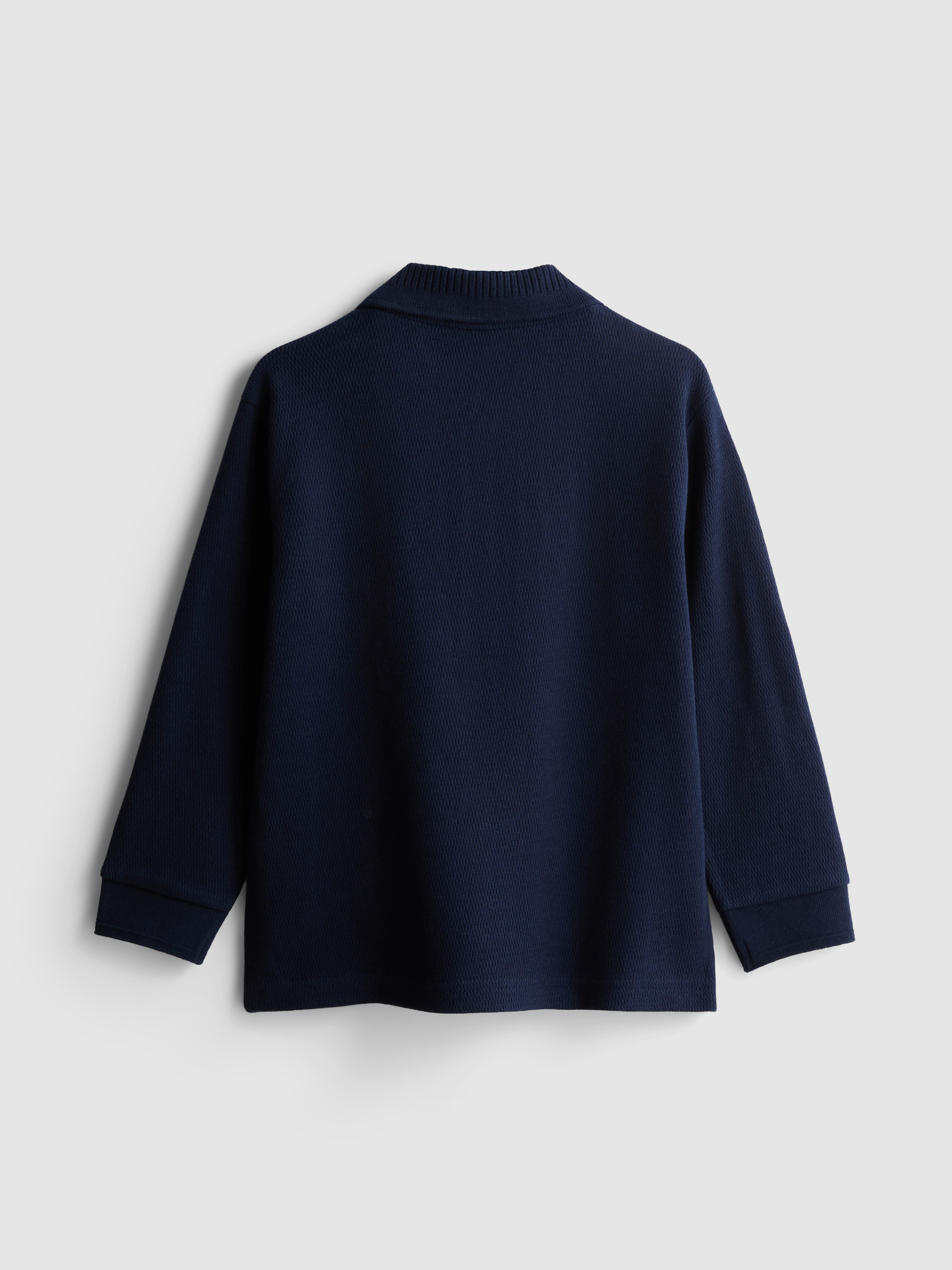 1-9yrs | Pure Cotton Quarter-Zip Polo Shirt